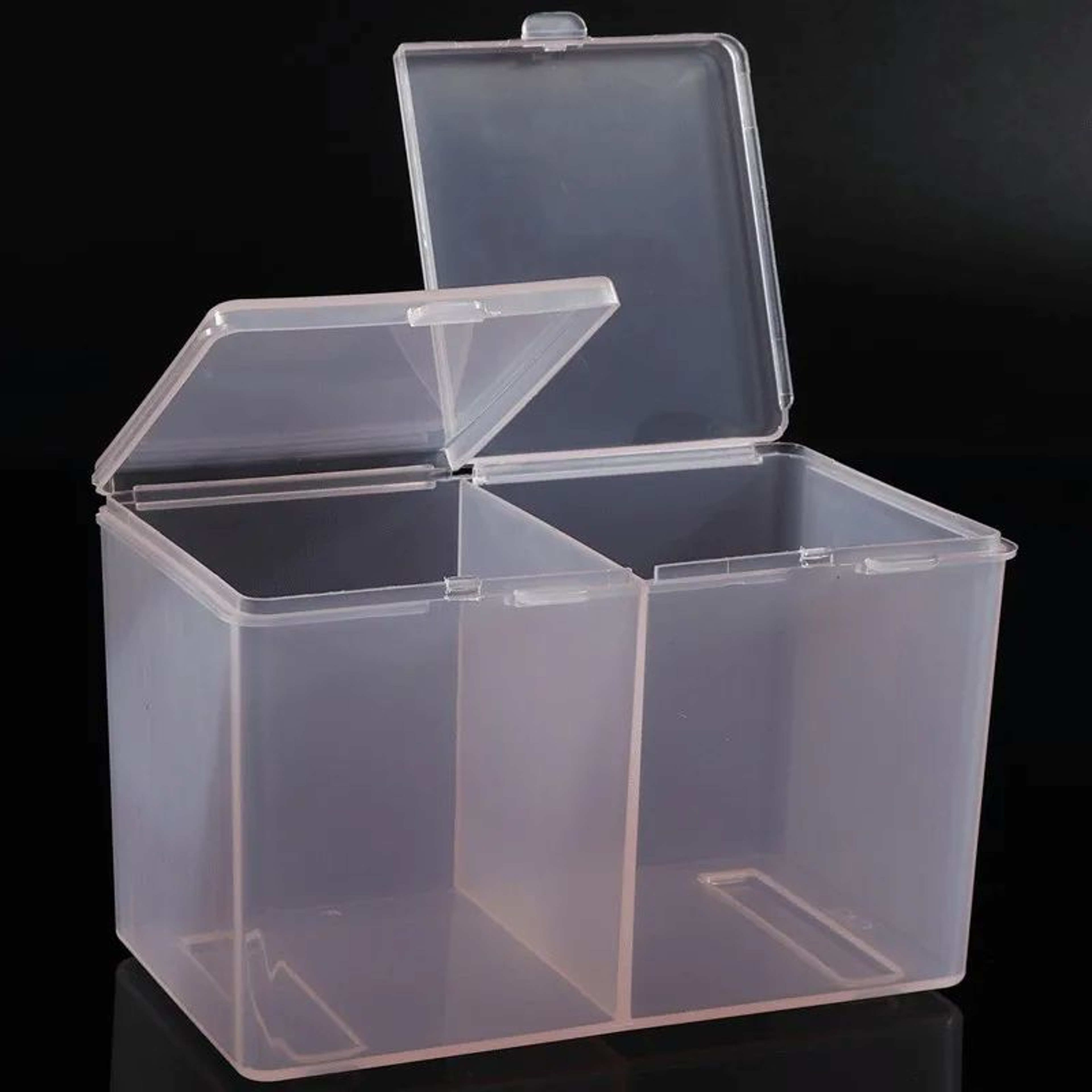 Clear Makeup Storage Box With Lid  2Grid Dustproof Vanity Organizer For Skincare Cosmetics  Counter 7