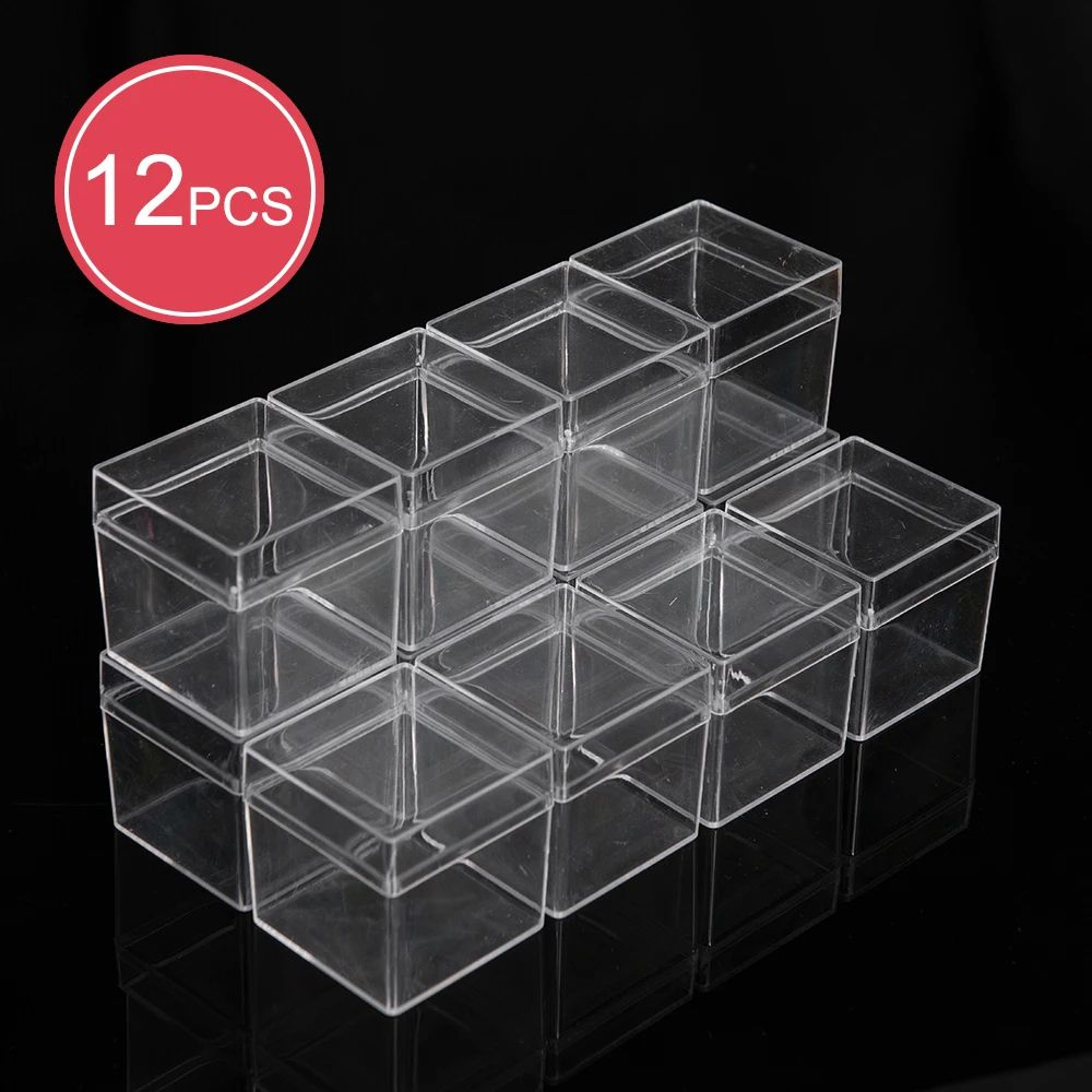 Food Grade Transparent Square Plastic Storage Boxes With Open Top  Bottom Covers  Candy Nail Art Or 5