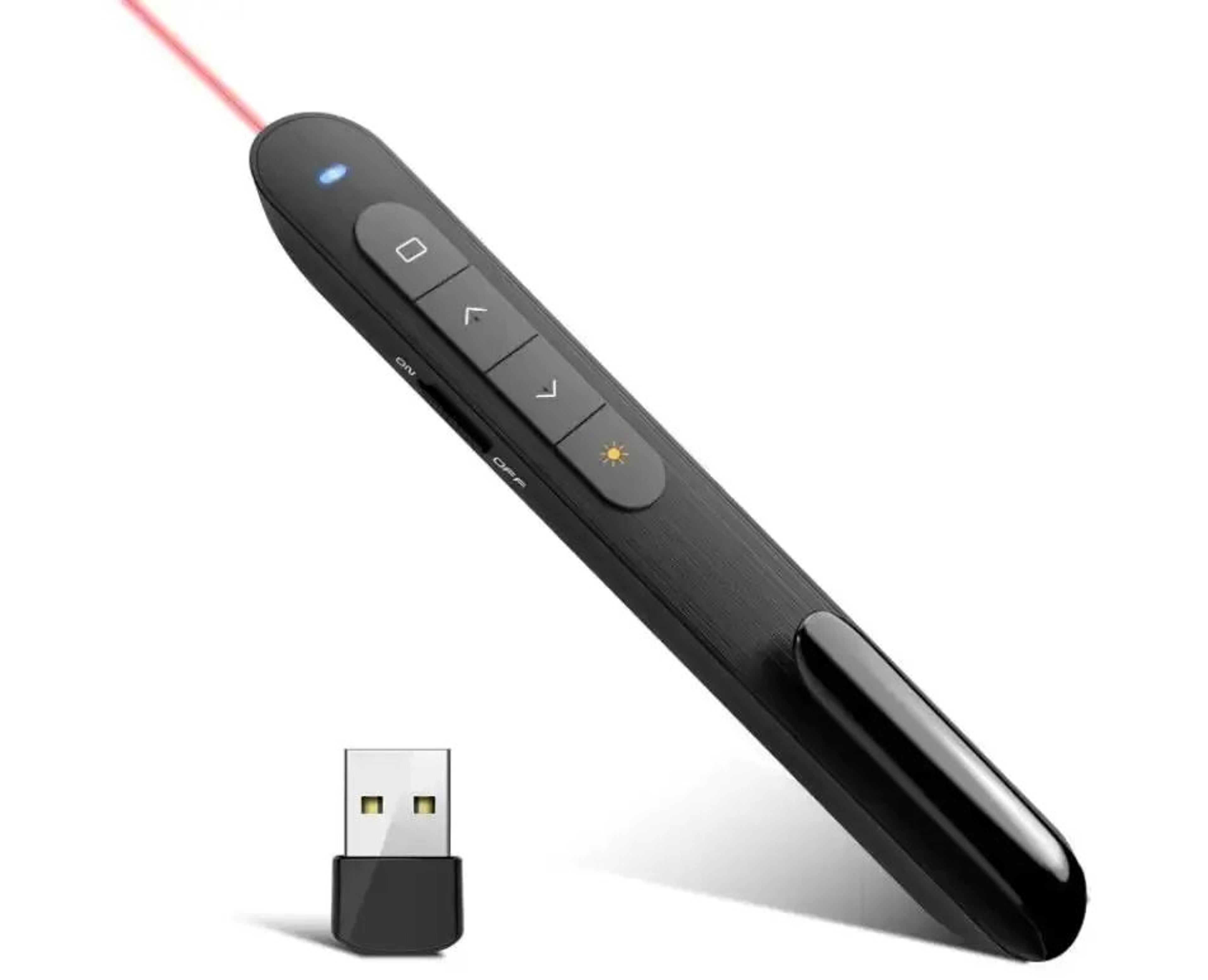 Wireless PPT Presentation Clicker With Red Laser Pointer  USB Plug  Play Flip Pen Remote For Teachi 6