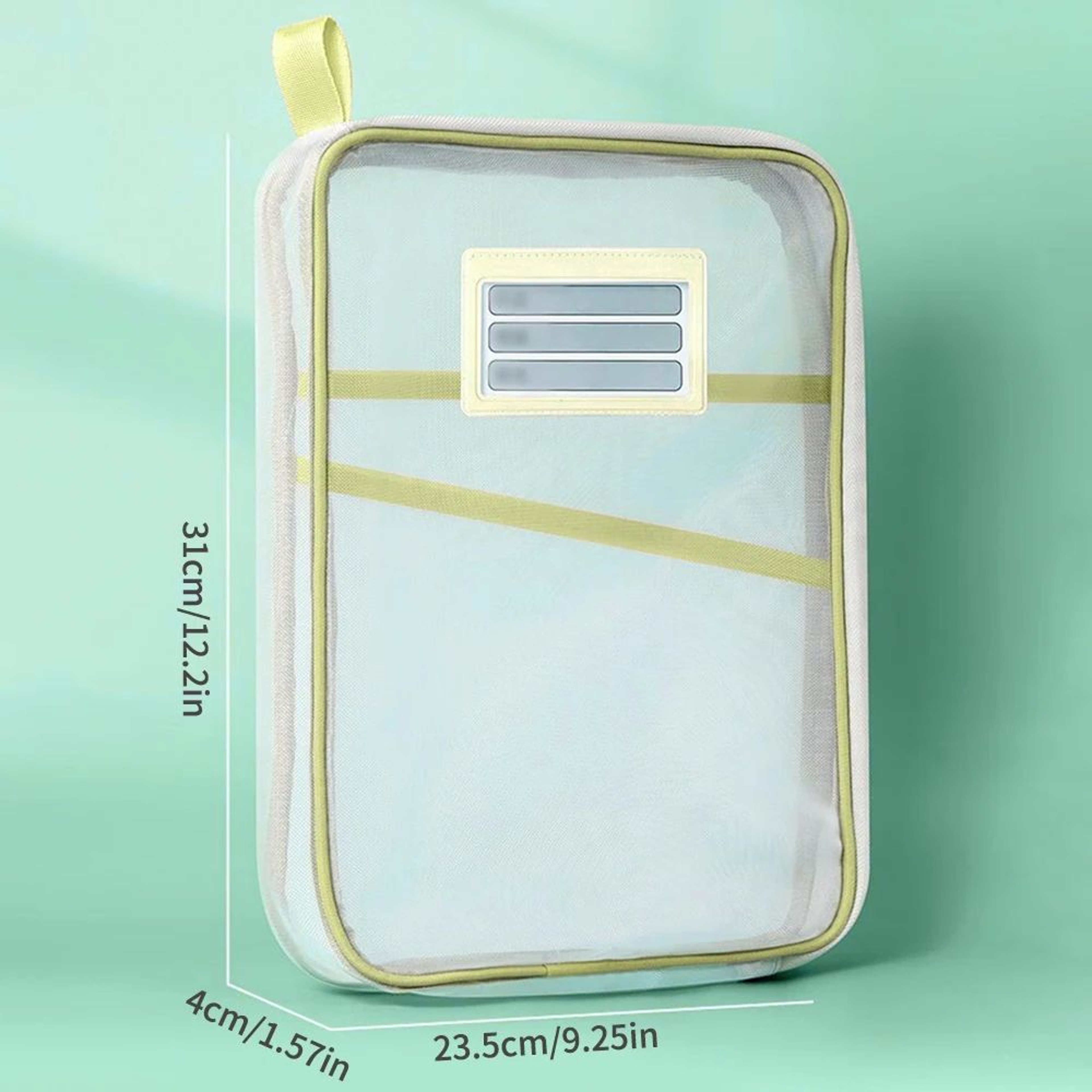 A4 DoubleLayer Mesh Stationery Storage Bag With Zipper  Large Capacity School Office Organizer Fold