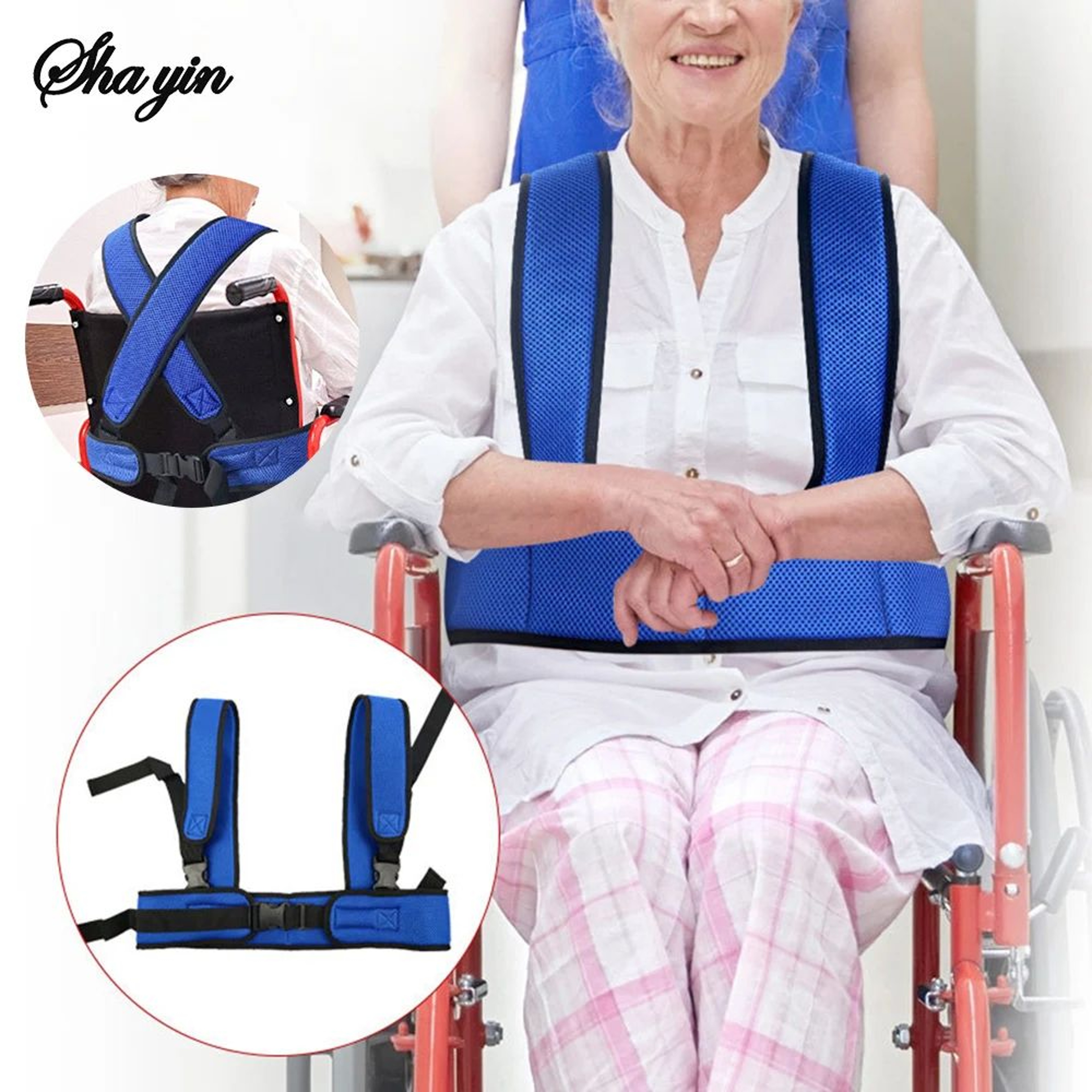 Breathable Wheelchair Safety Waist Belt AntiFall Restraint Strap For Elderly Support Nursing Care F 0