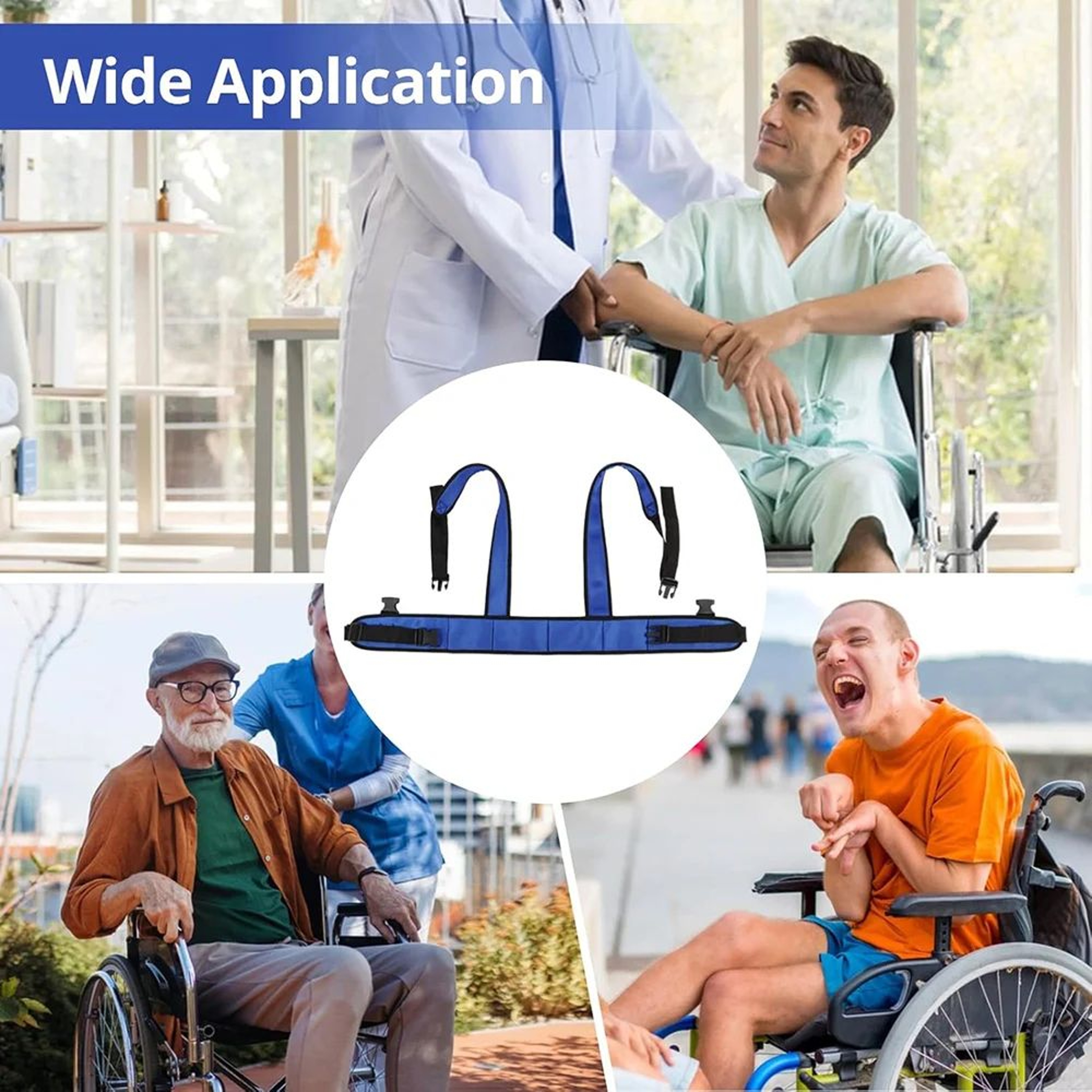 Breathable Wheelchair Safety Waist Belt AntiFall Restraint Strap For Elderly Support Nursing Care F 4