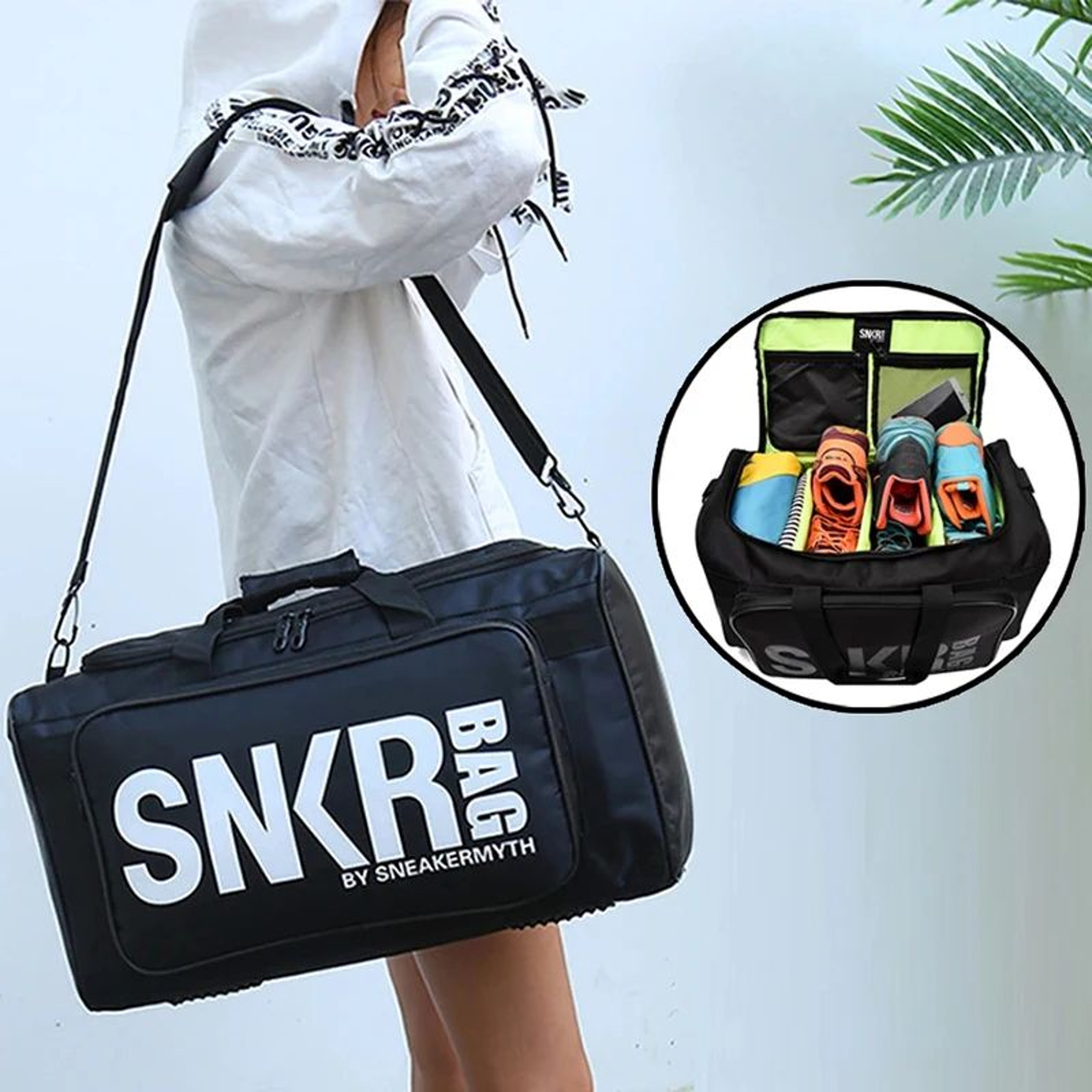 Large Capacity Sports Travel Gym Bag With Shoe Compartment Ball  Racket Storage Multifunction Cloth 0