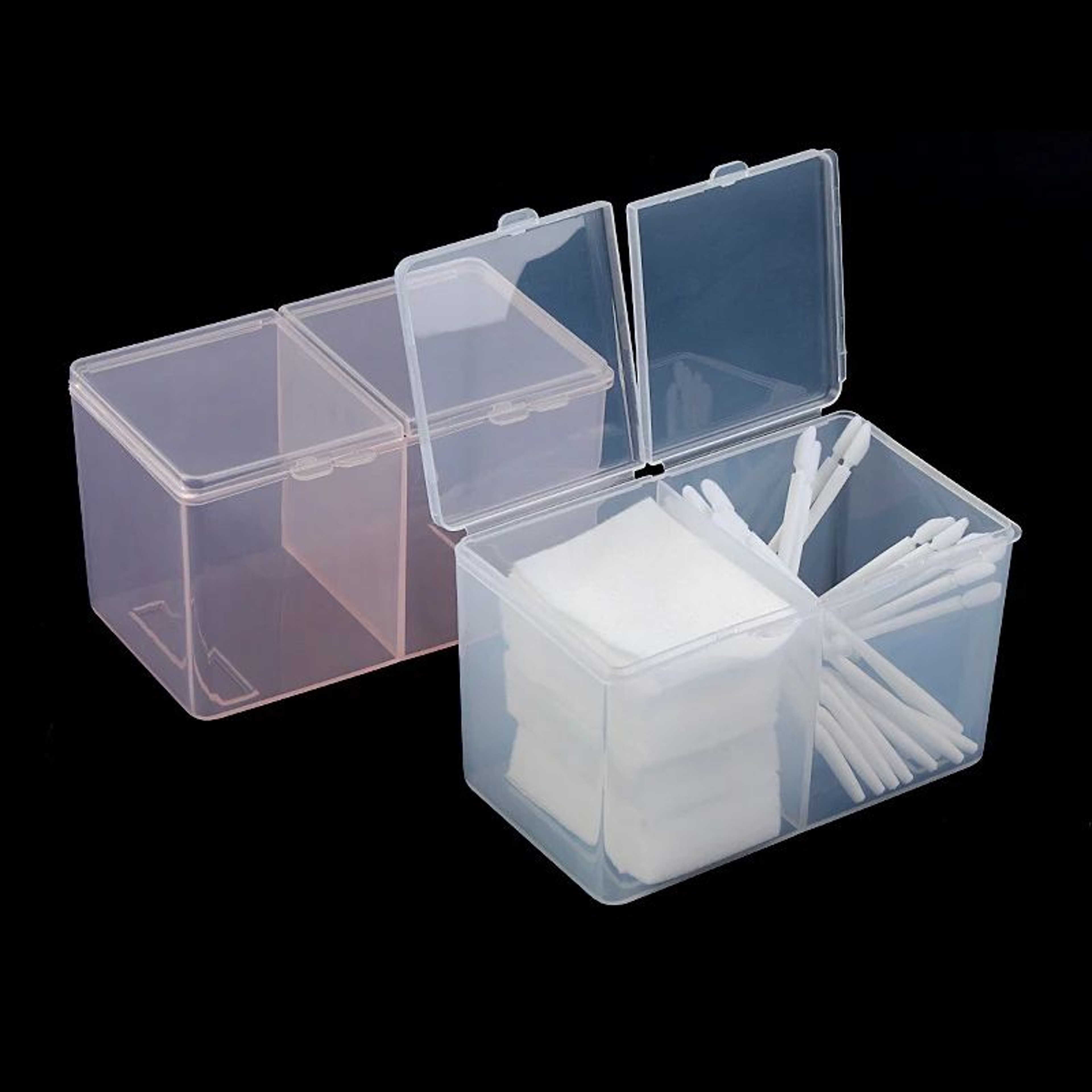 Clear Makeup Storage Box With Lid 2Grid Dustproof Cosmetic Organizer For Skincare Vanity Countertop 5