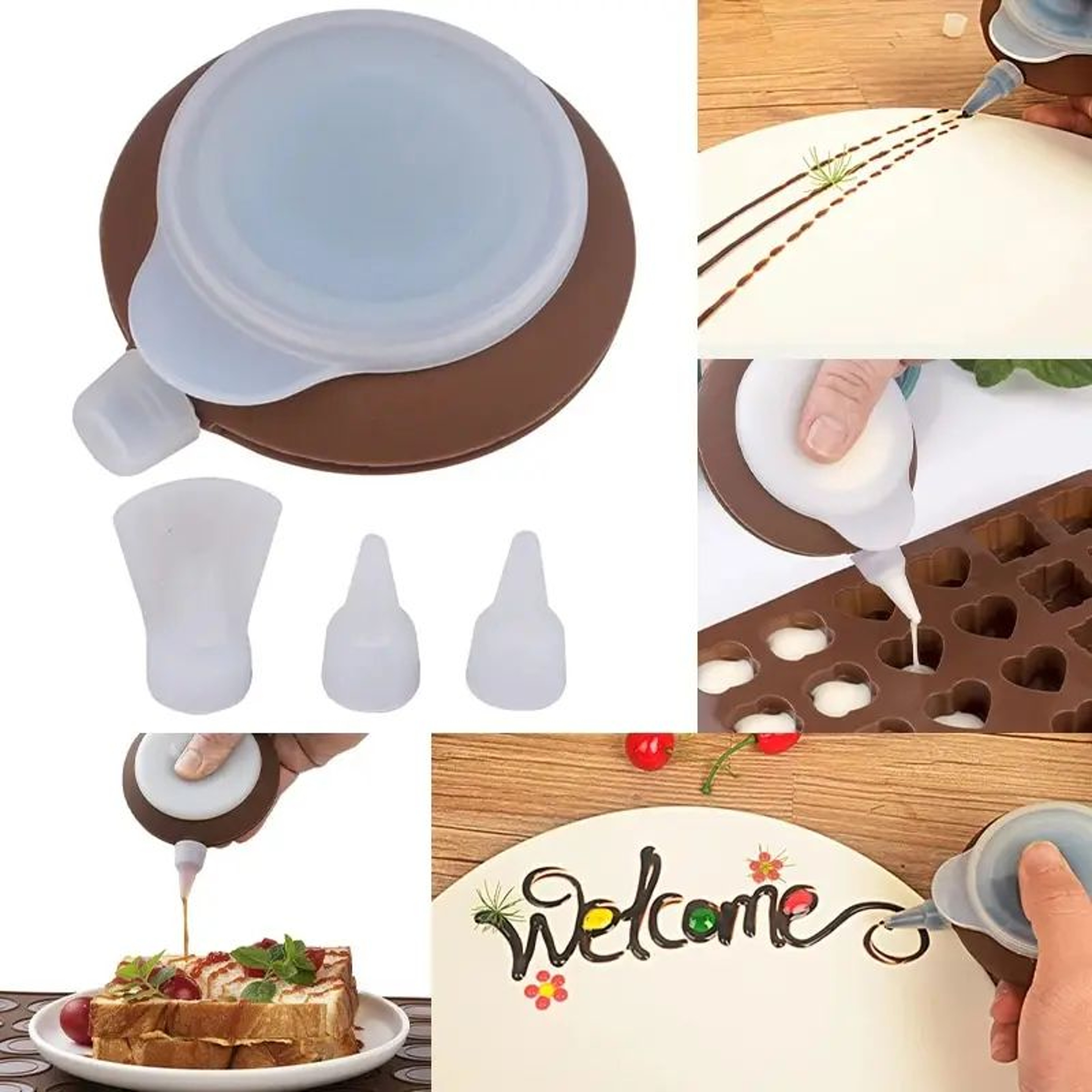 Silicone Frosting Piping Nozzle Set For Cake Decoration  Macarons Patterned Cream Tips Baking Acces 5