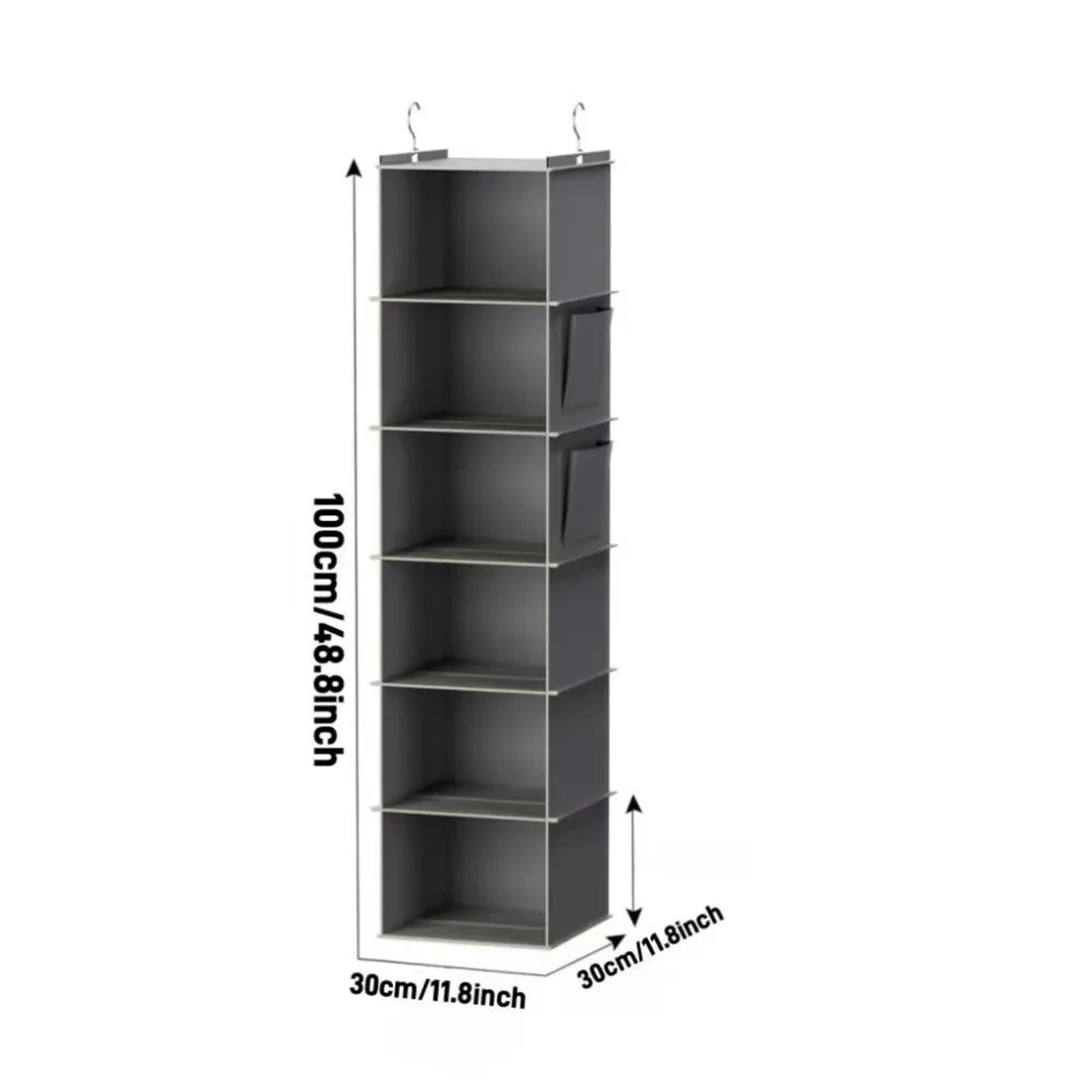 Foldable 6Shelf Hanging Closet Organizer Storage With 2 Hooks For Shoes Caps Clothes Pants Space Sa 4