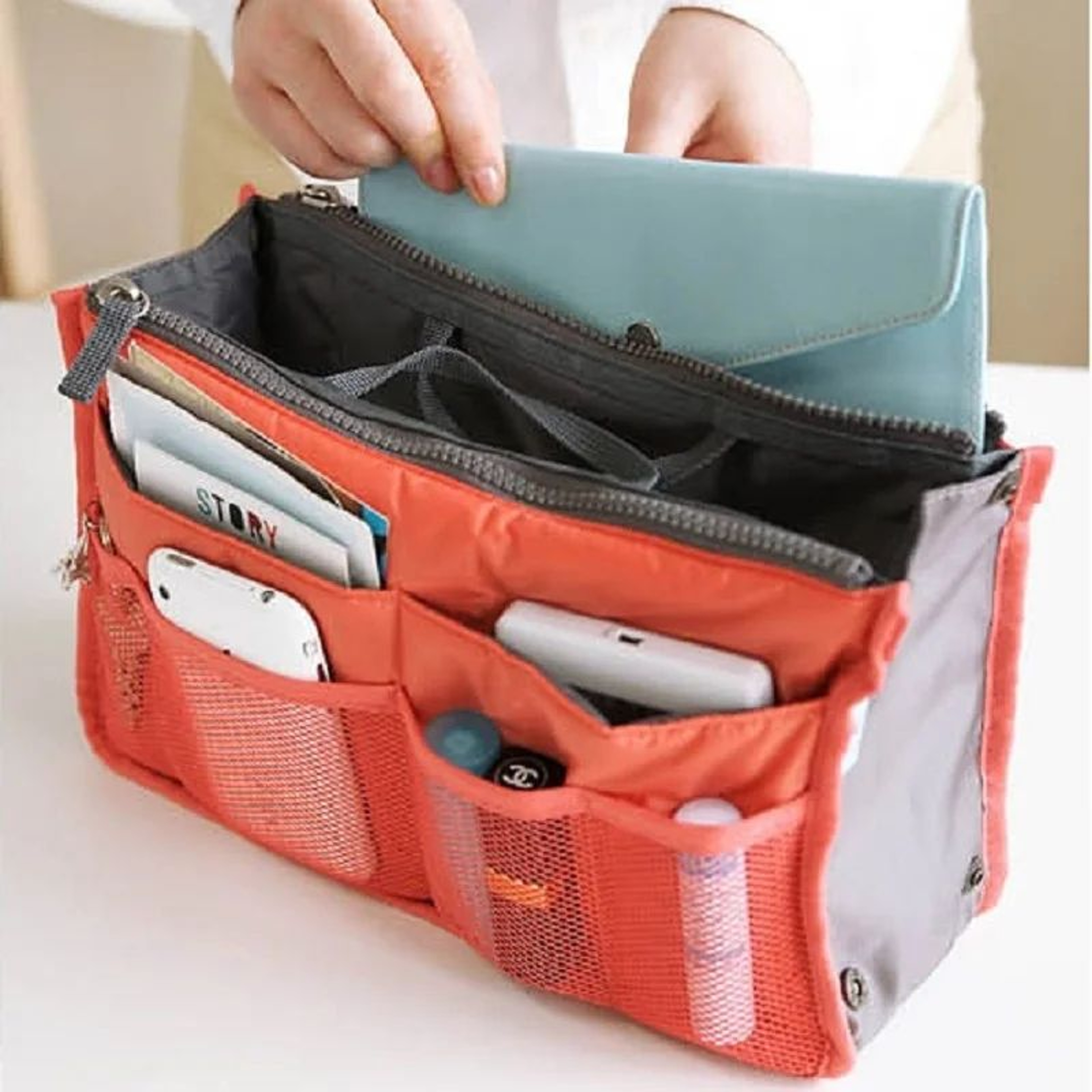 Korean Folding Makeup Storage Bag Large Capacity Double Zipper Travel Organizer For Cosmetics Toile 9