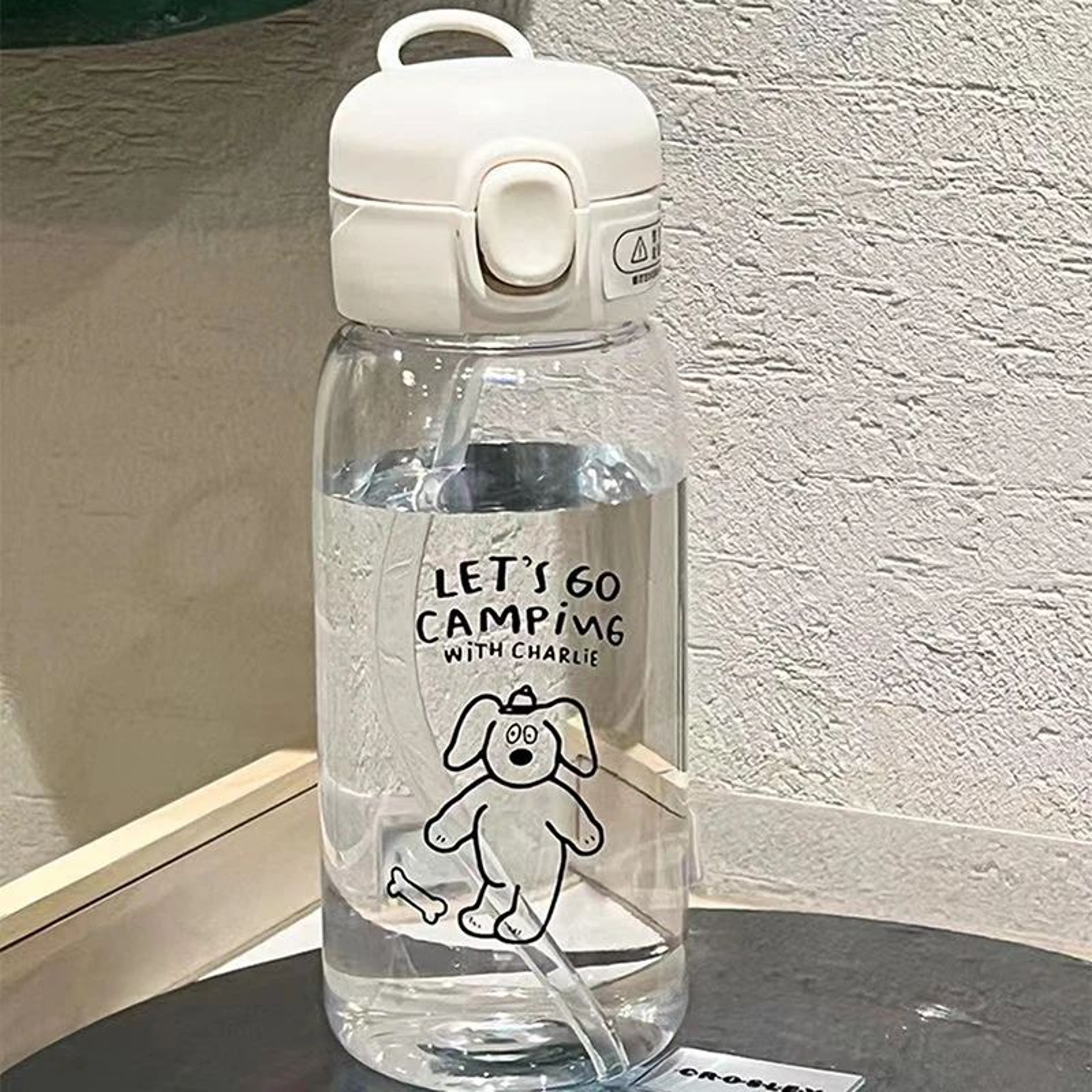 Large 20oz Kids Water Bottle With Straw  Lock Buckle  Leakproof DropResistant Cartoon Portable Plas 1