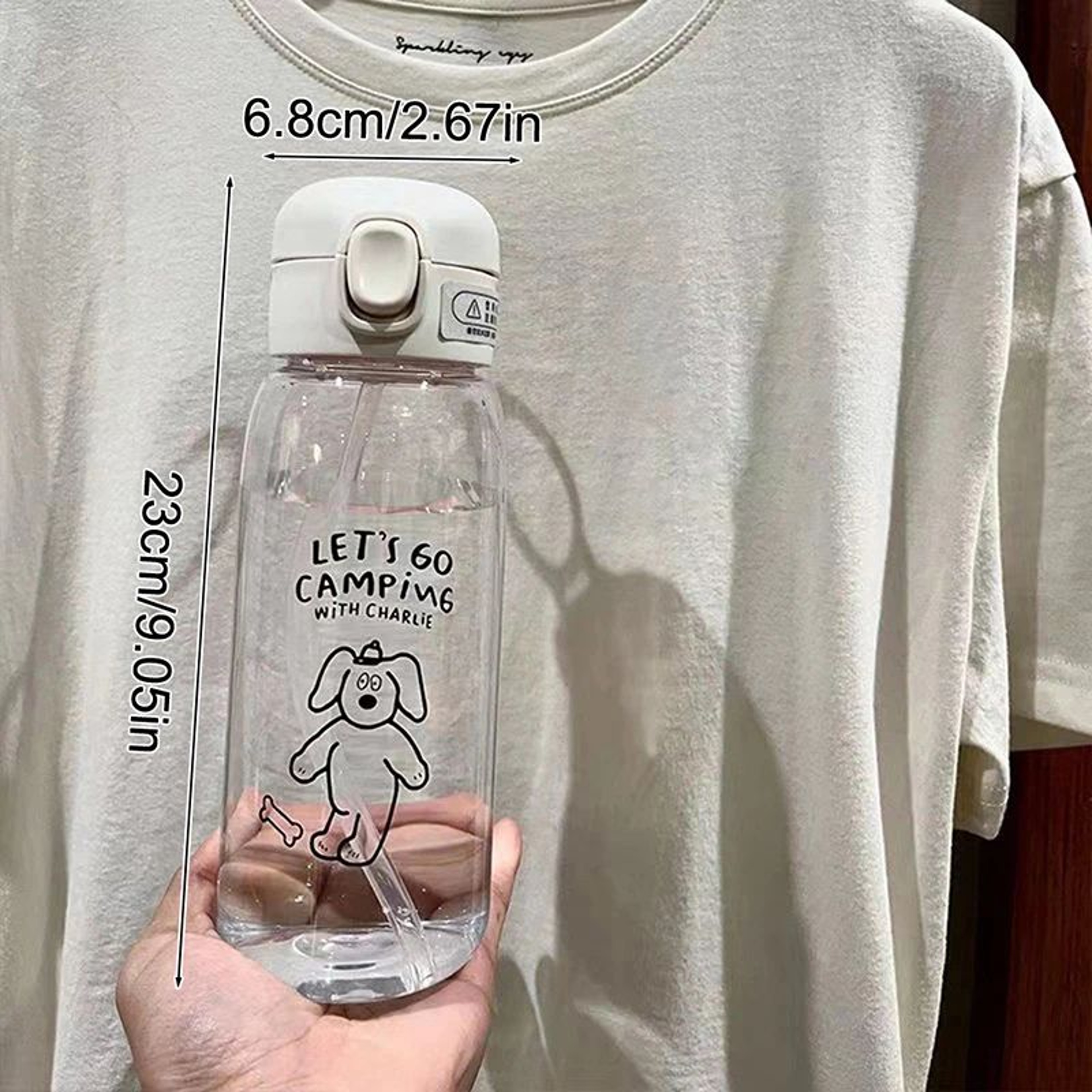 Large 20oz Kids Water Bottle With Straw  Lock Buckle  Leakproof DropResistant Cartoon Portable Plas 2