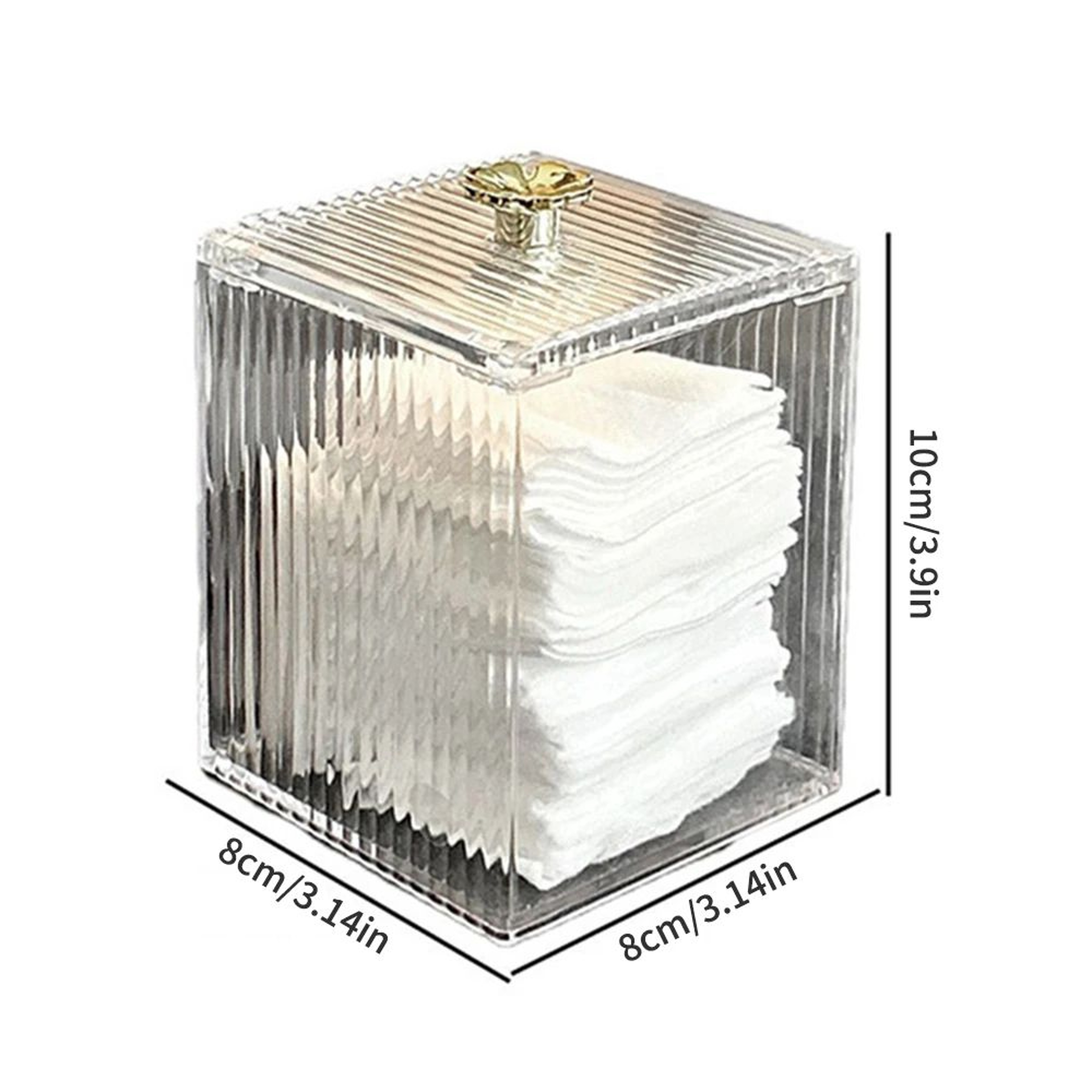 Acrylic Transparent Makeup Storage Box  Dustproof Cotton Swab Holder Organizer For Lipstick Cosmeti 5