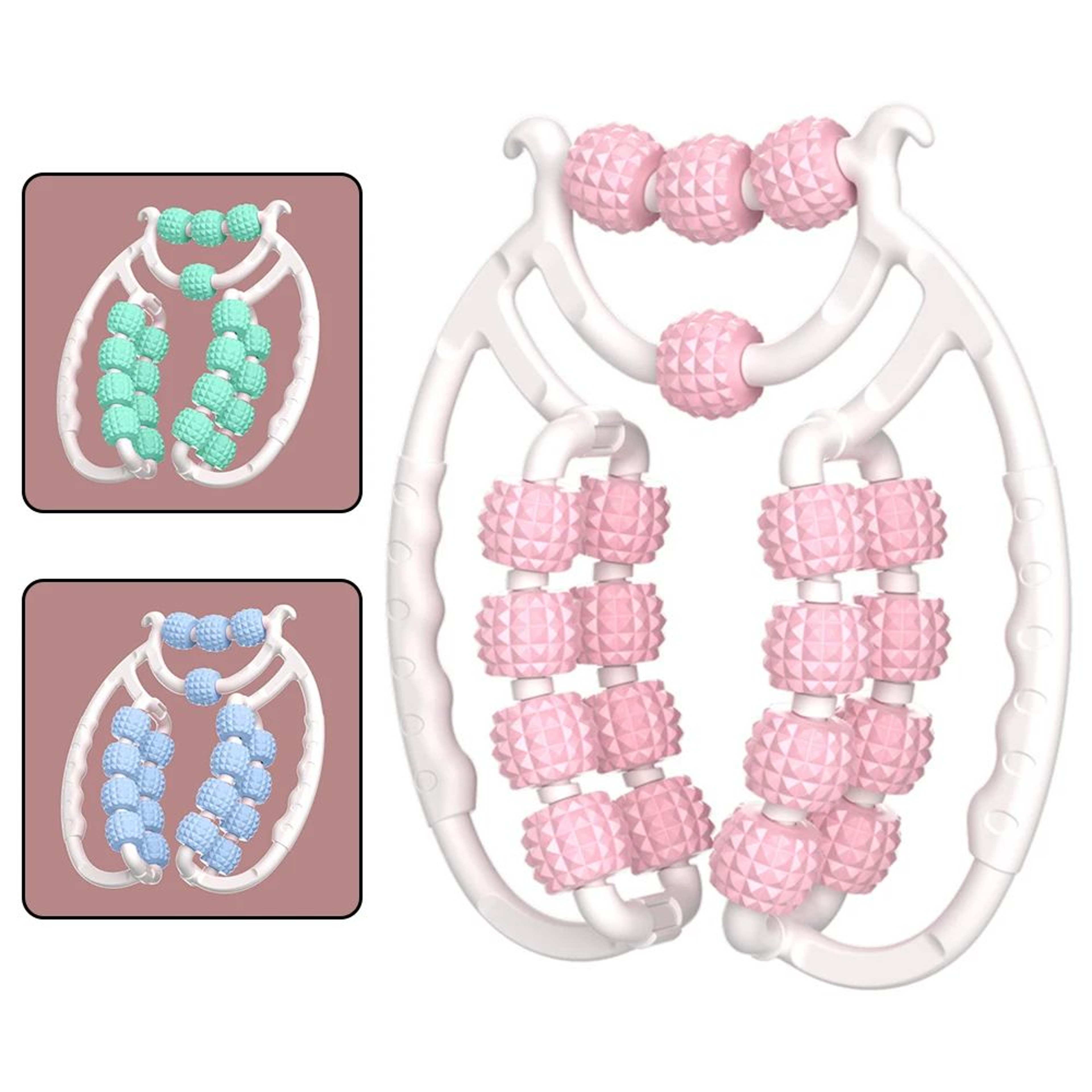 Dual Ring Leg Clamper Massager 20 Rollers Thigh Kegel Exerciser Anti Cellulite Slimming Roller Pain 0