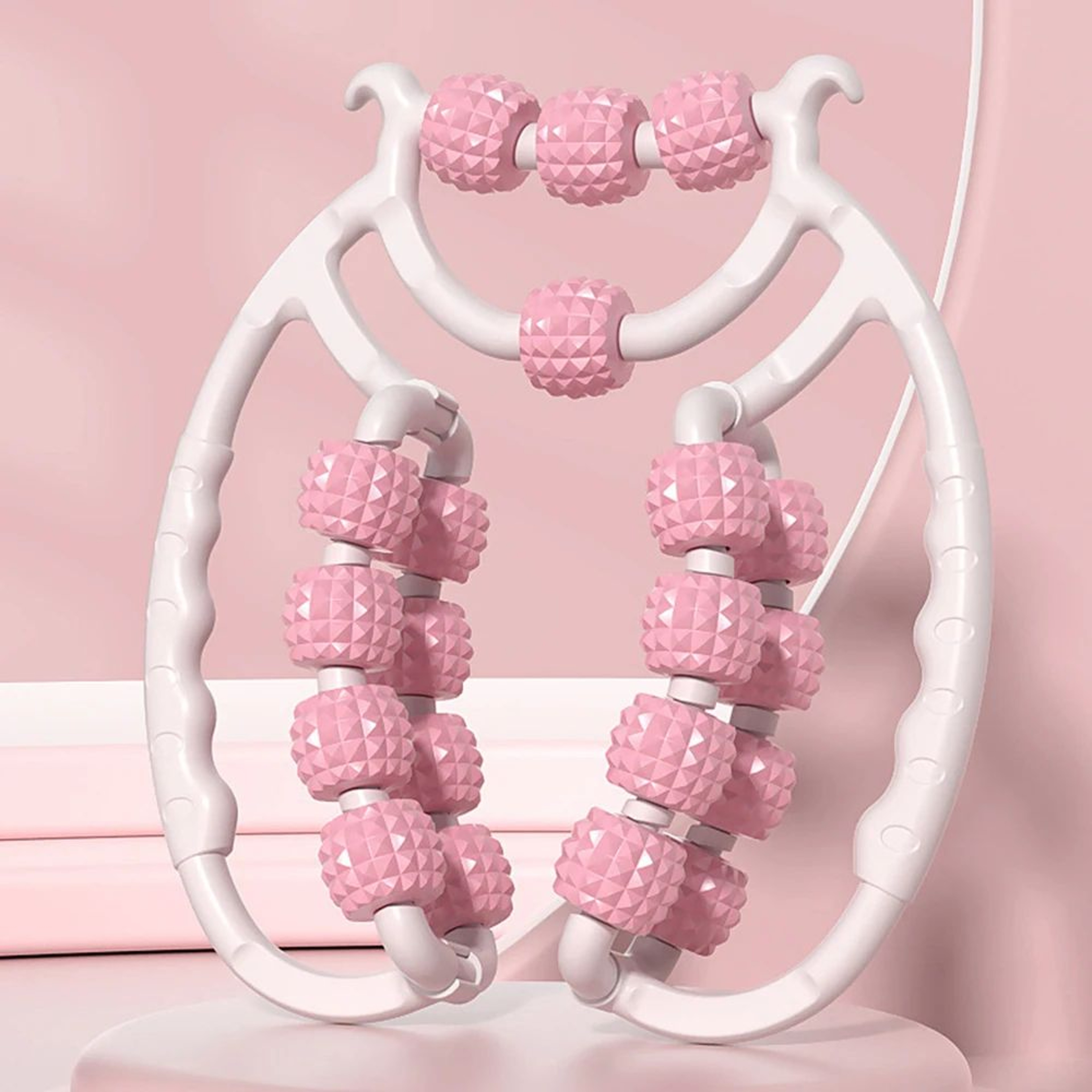 Dual Ring Leg Clamper Massager 20 Rollers Thigh Kegel Exerciser Anti Cellulite Slimming Roller Pain 3
