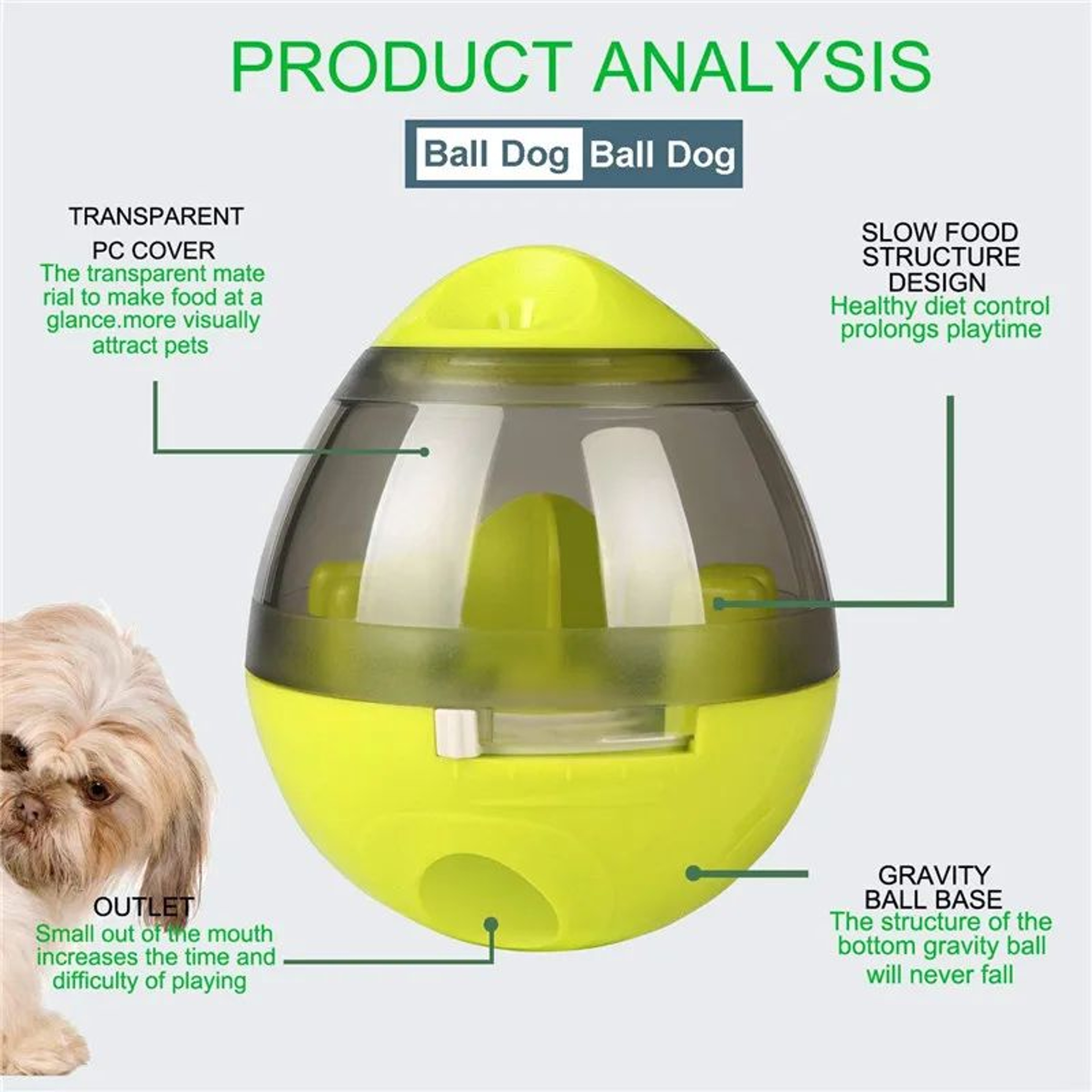 Interactive Treat Dispensing Ball Puzzle Toy Slow Feeder Rolling Snack Trainer For Cats And Small D 3
