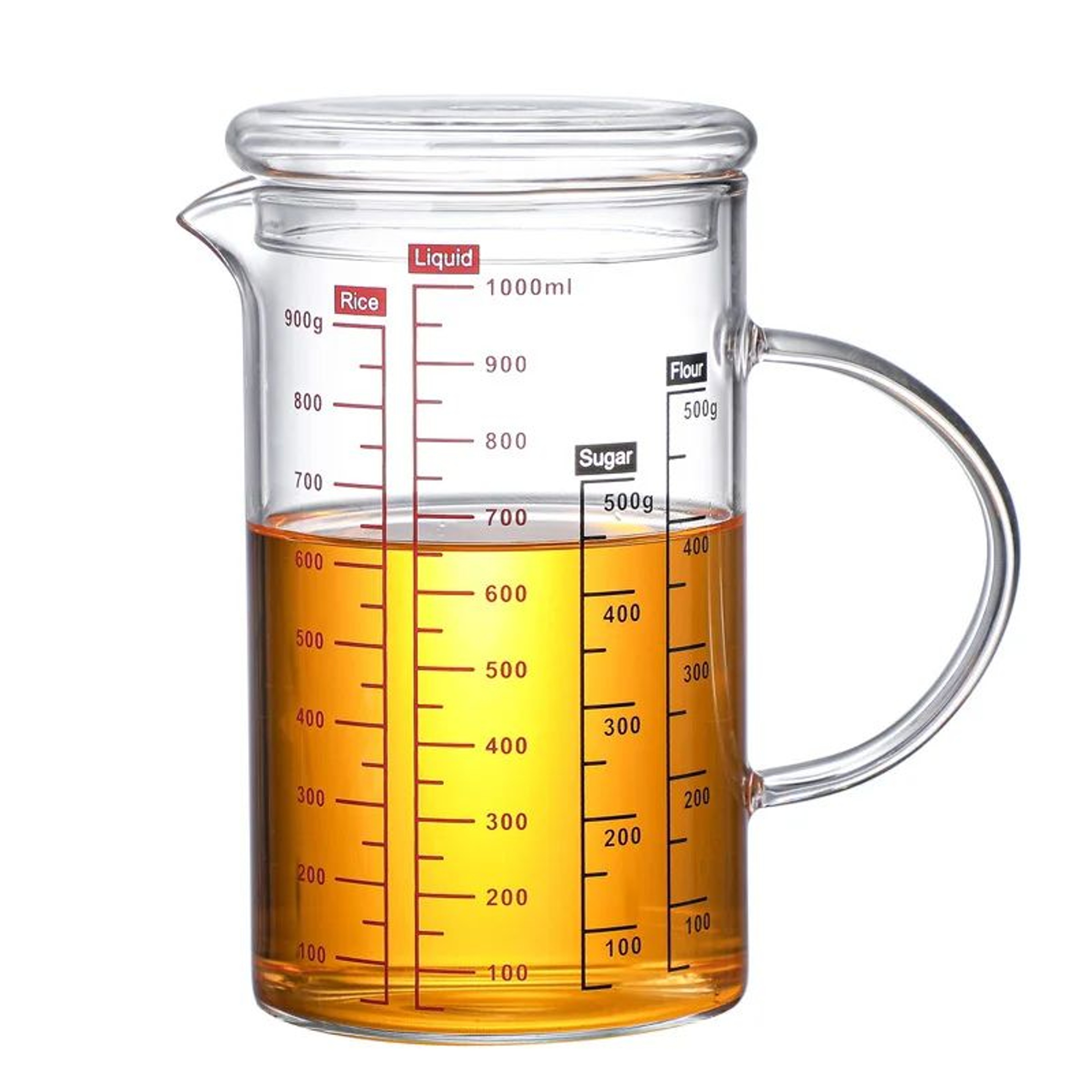 High Borosilicate Glass Measuring Cup Clear Scale Beaker With Handle V Spout Heat Resistant Kitchen 13