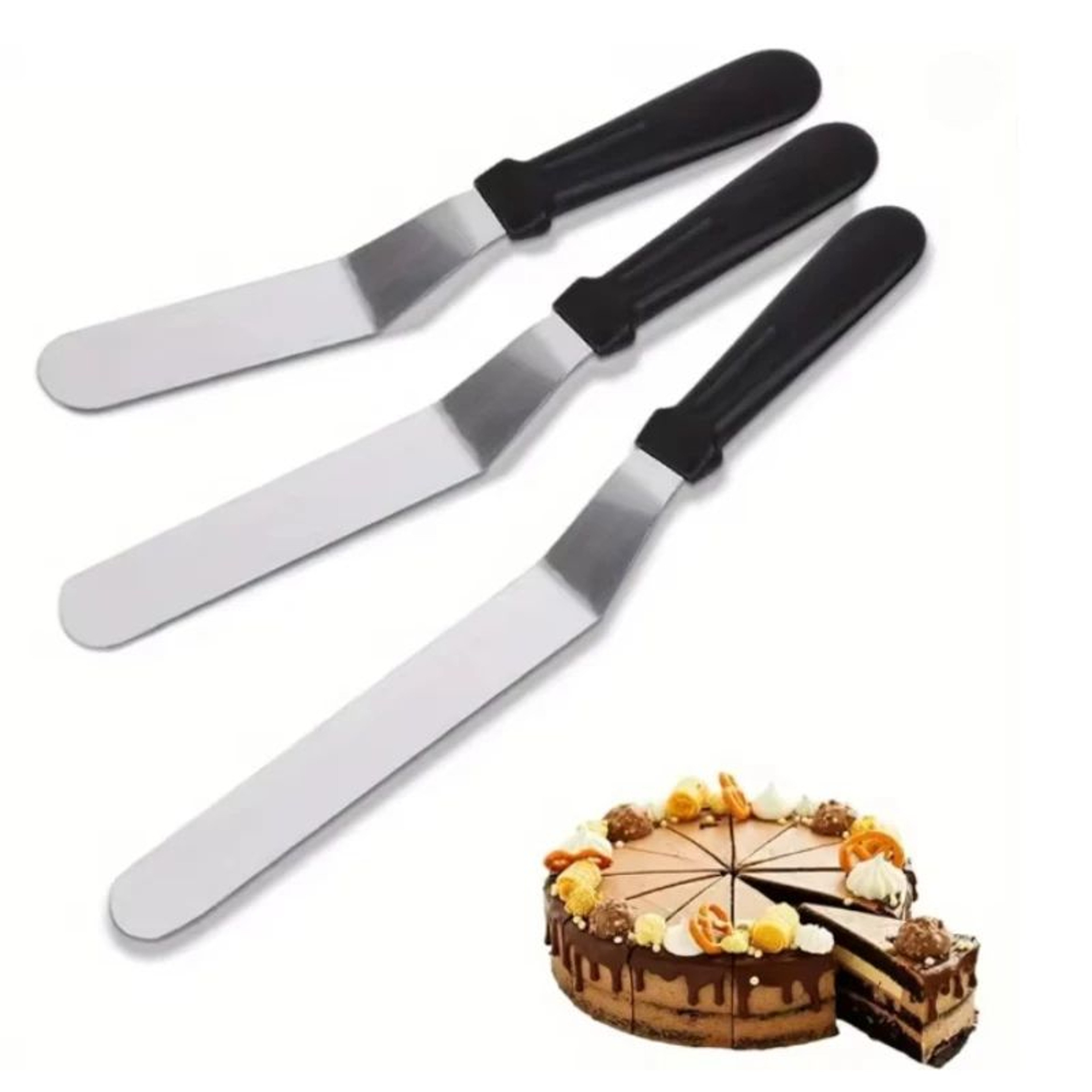 Professional Angled Icing Spatula Set With Offset Stainless Steel Blades Cake Decorating Palette Kn