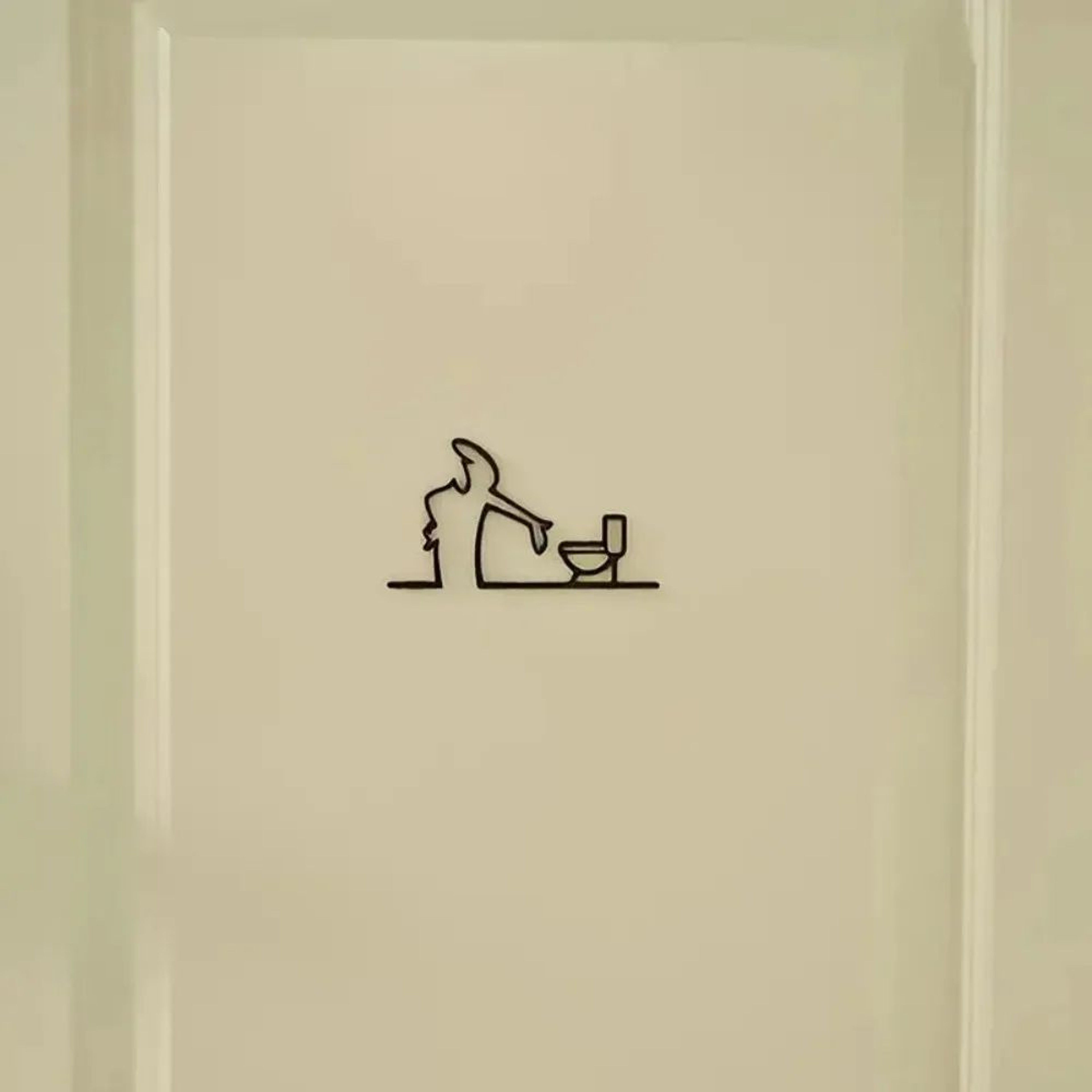 Modern Metal WC Toilet Wall Sign Decor Black Iron Bathroom Door Plate Self Adhesive 2D Flat Wall Ar 1