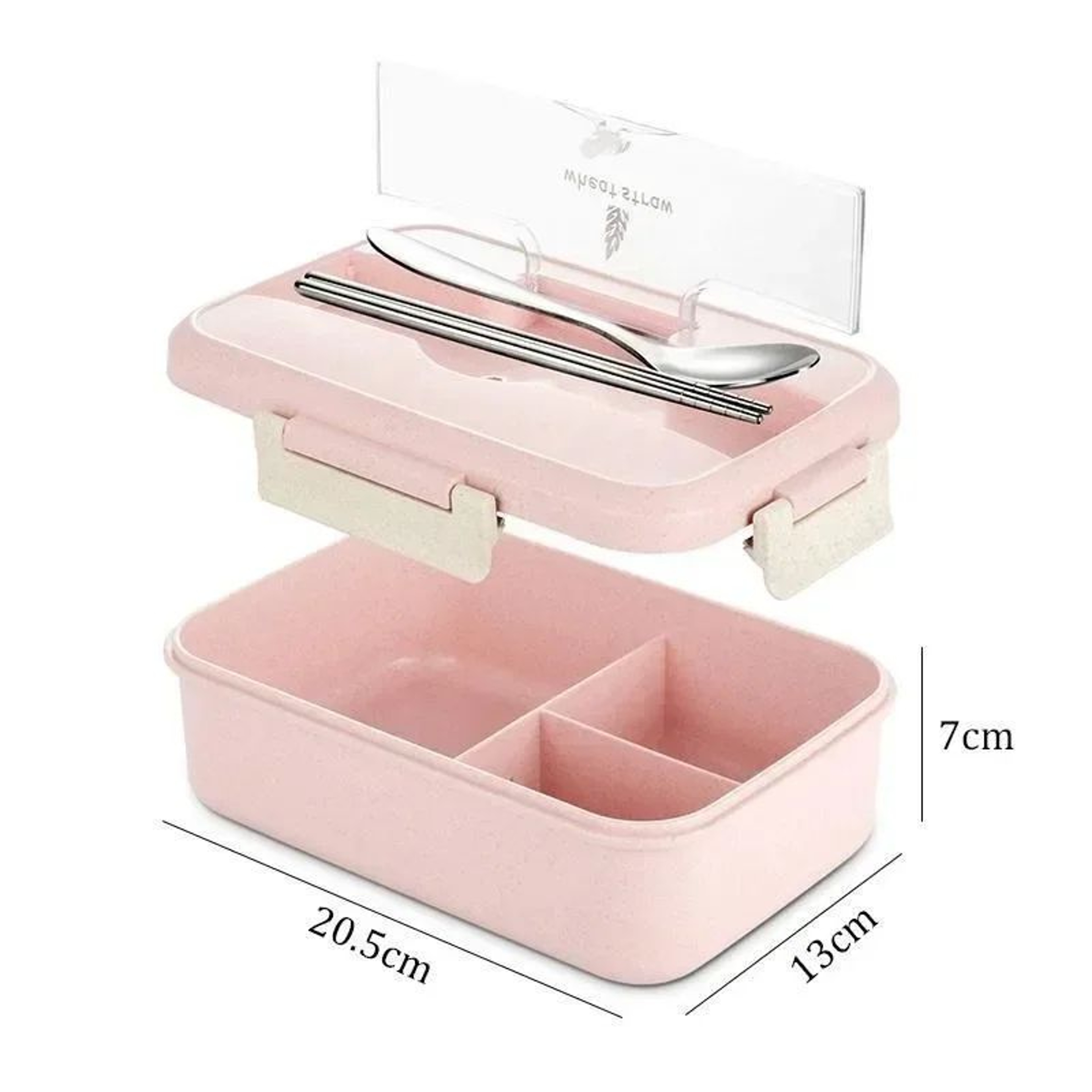 Eco Wheat Straw Bento Lunch Box With Spoon  Chopsticks  Leakproof Microwave Food Storage Container  5