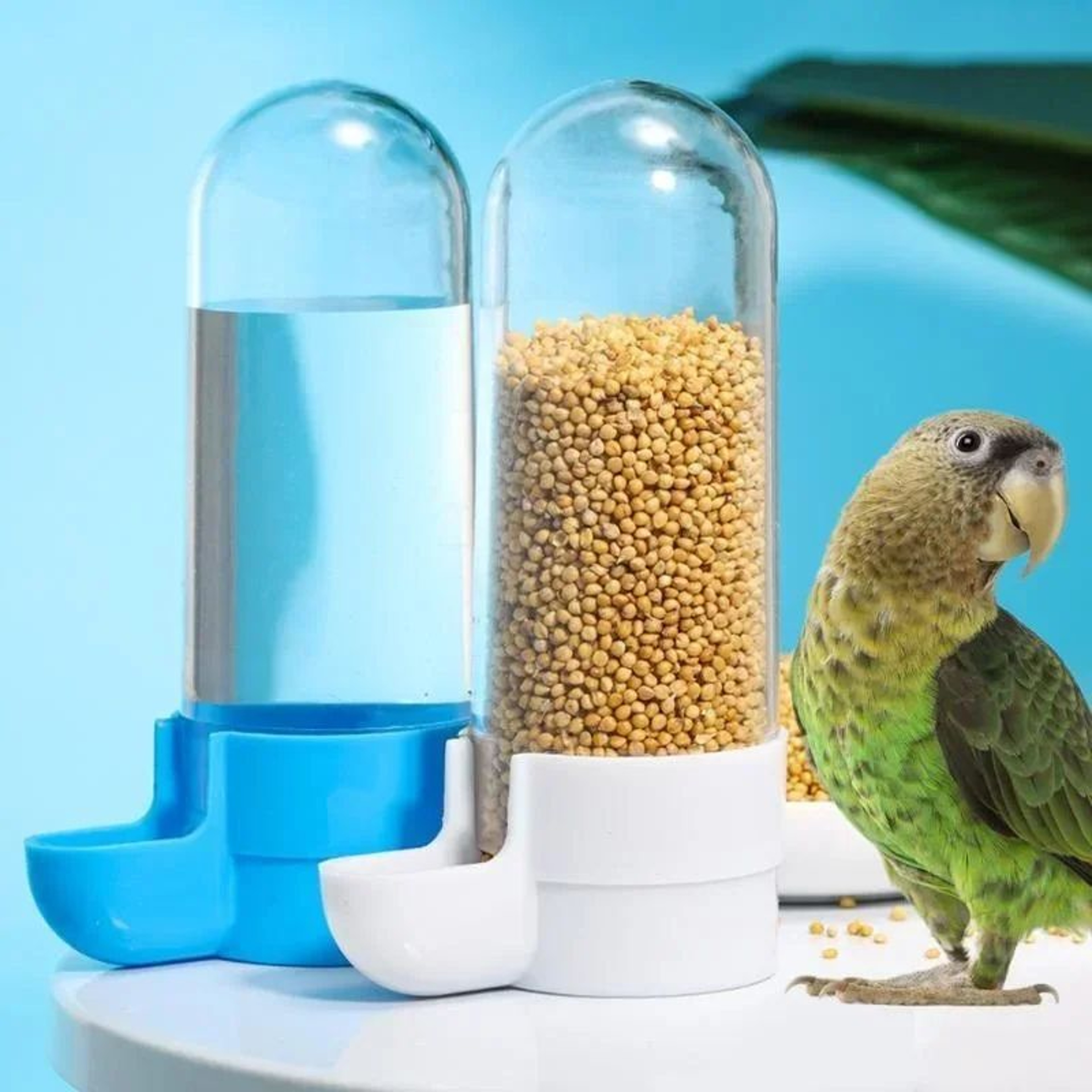 ClipOn Bird Water Feeder Bottle With Drinking Cup  Automatic Parrot Cage Water Dispenser For Parake 1