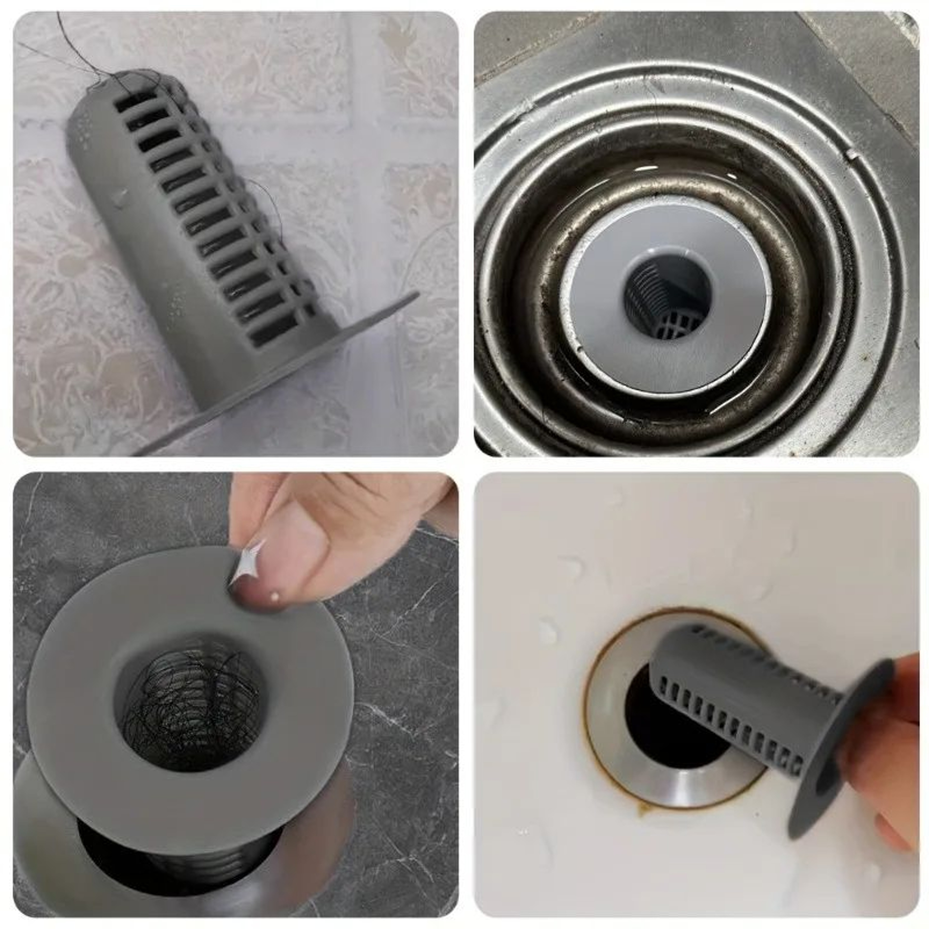 AntiClogging Sink Drain Filter Hair Catcher  Plastic Shower  Bathroom Drain Strainer For Pipes Tub  2
