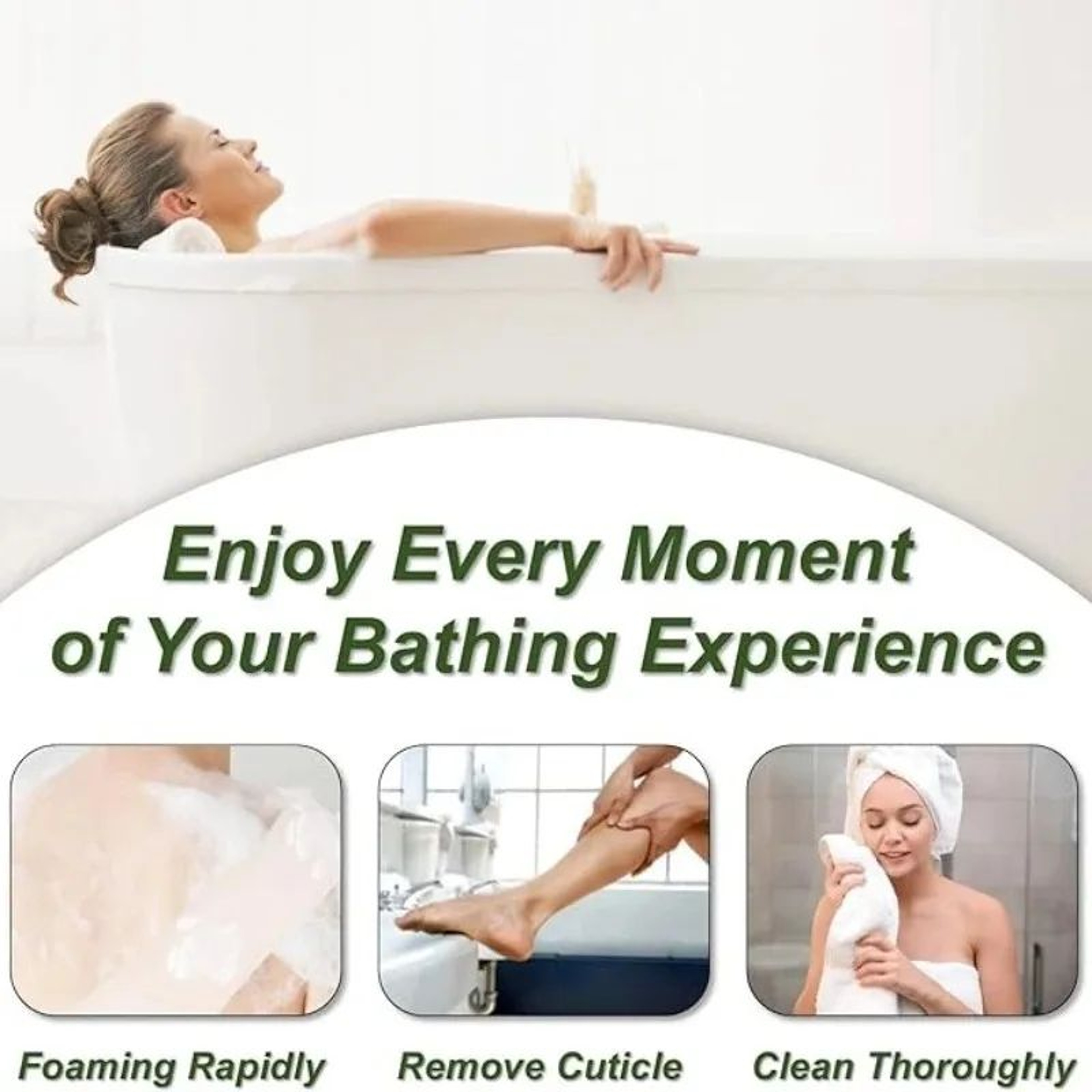 Natural Loofah Back Scrubber Exfoliating Massage Strip With Handles  Long Body Cleaning Belt For Sm 5