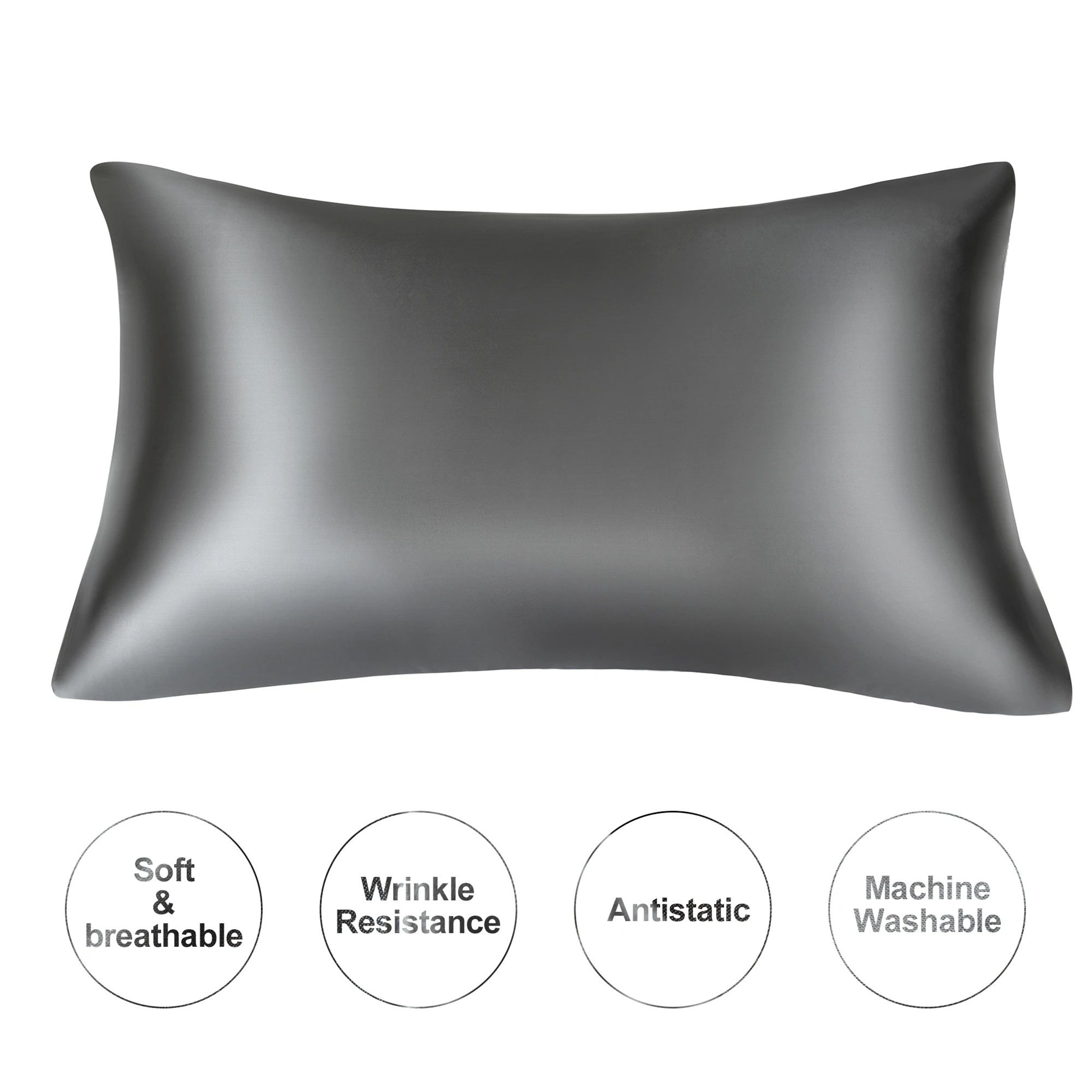 Silky Satin Pillowcase For Hair And Skin Soft Mulberry Style Pillow Case Standard Queen King Wrinkl 11