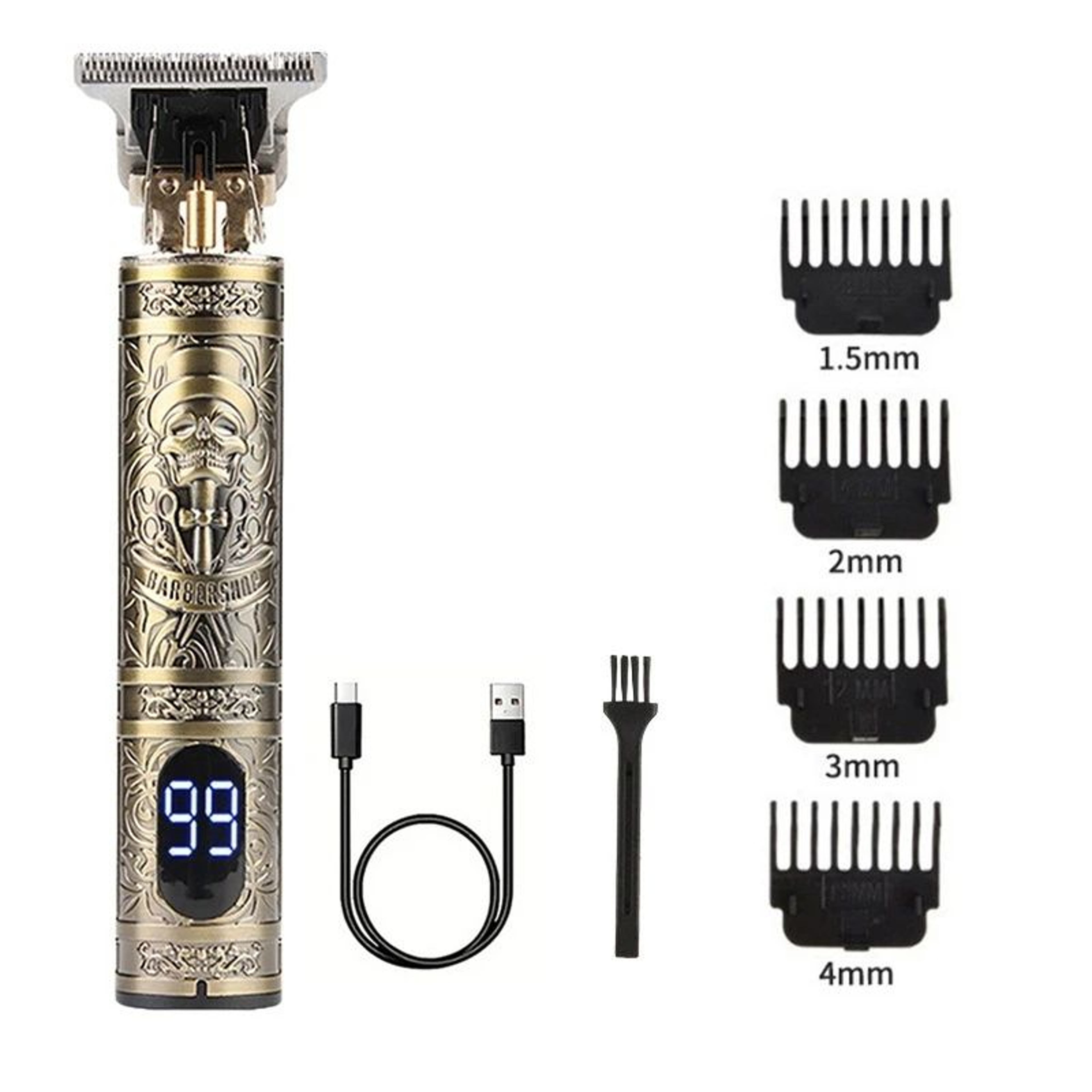 T9 LCD Hair Trimmer For Men Precision Beard And Body Clipper Wet Dry Waterproof Blades 90 Minute Ru 25
