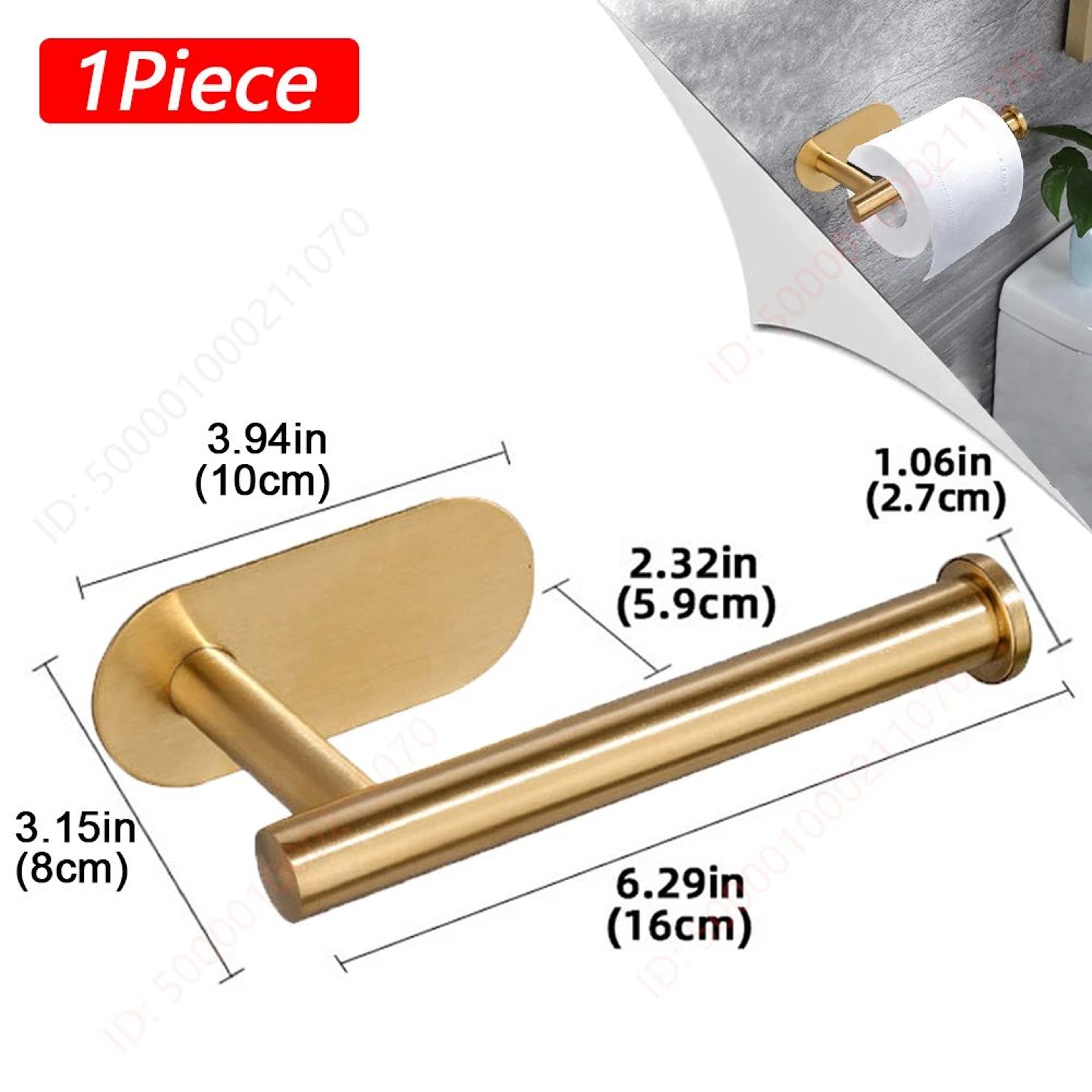 Stainless Steel Adhesive Toilet Paper Holder Set Of 2 No Drill Bathroom And Kitchen Paper Towel Rac 8