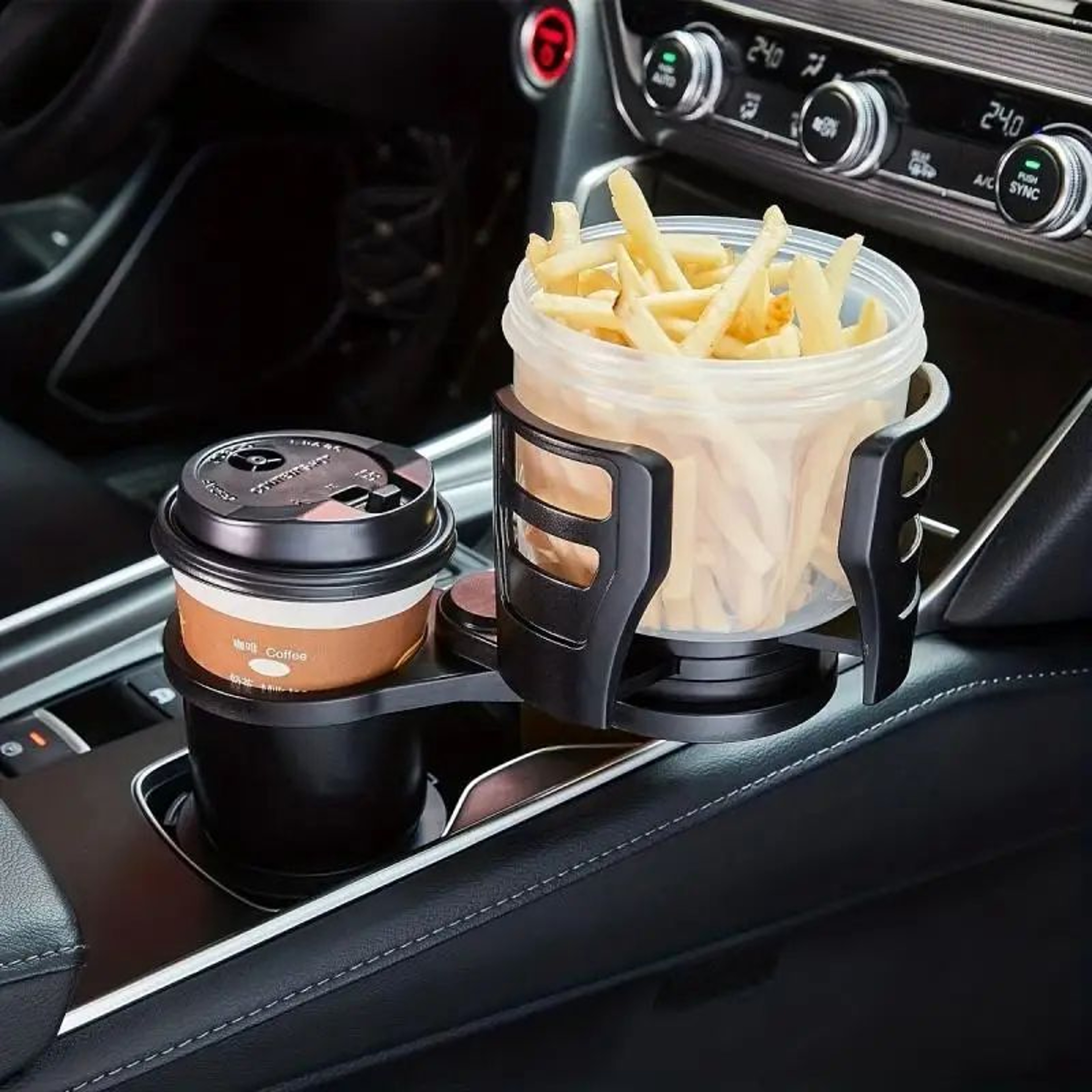 Adjustable Car Cup Holder Expander Dual Cup Holder With Phone Slot Aromatherapy Organizer 360 Rotat 0
