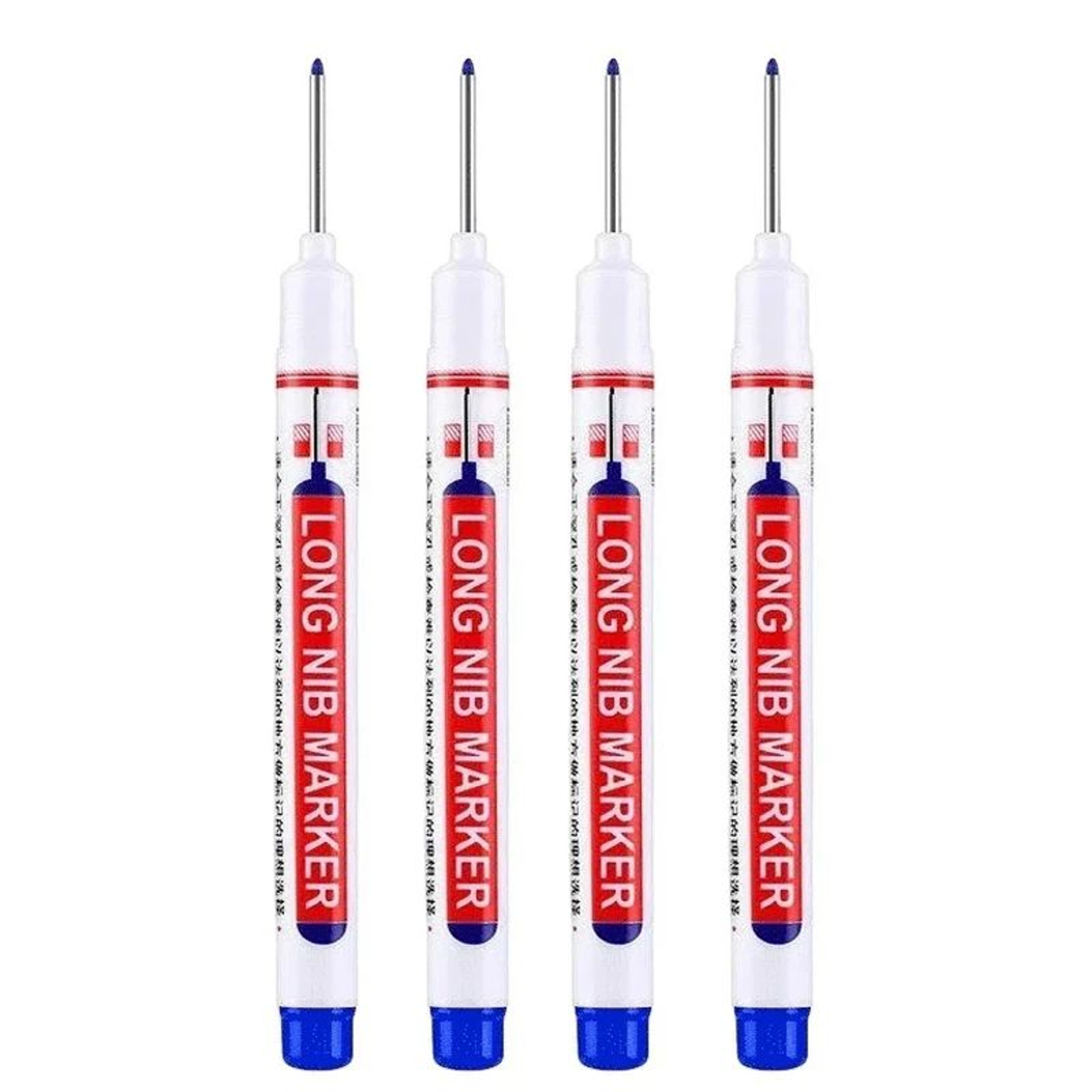 Deep Hole Long Nib Marker Set 4 Piece Waterproof Marking Pens For Metal Woodworking Bathroom DIY 6