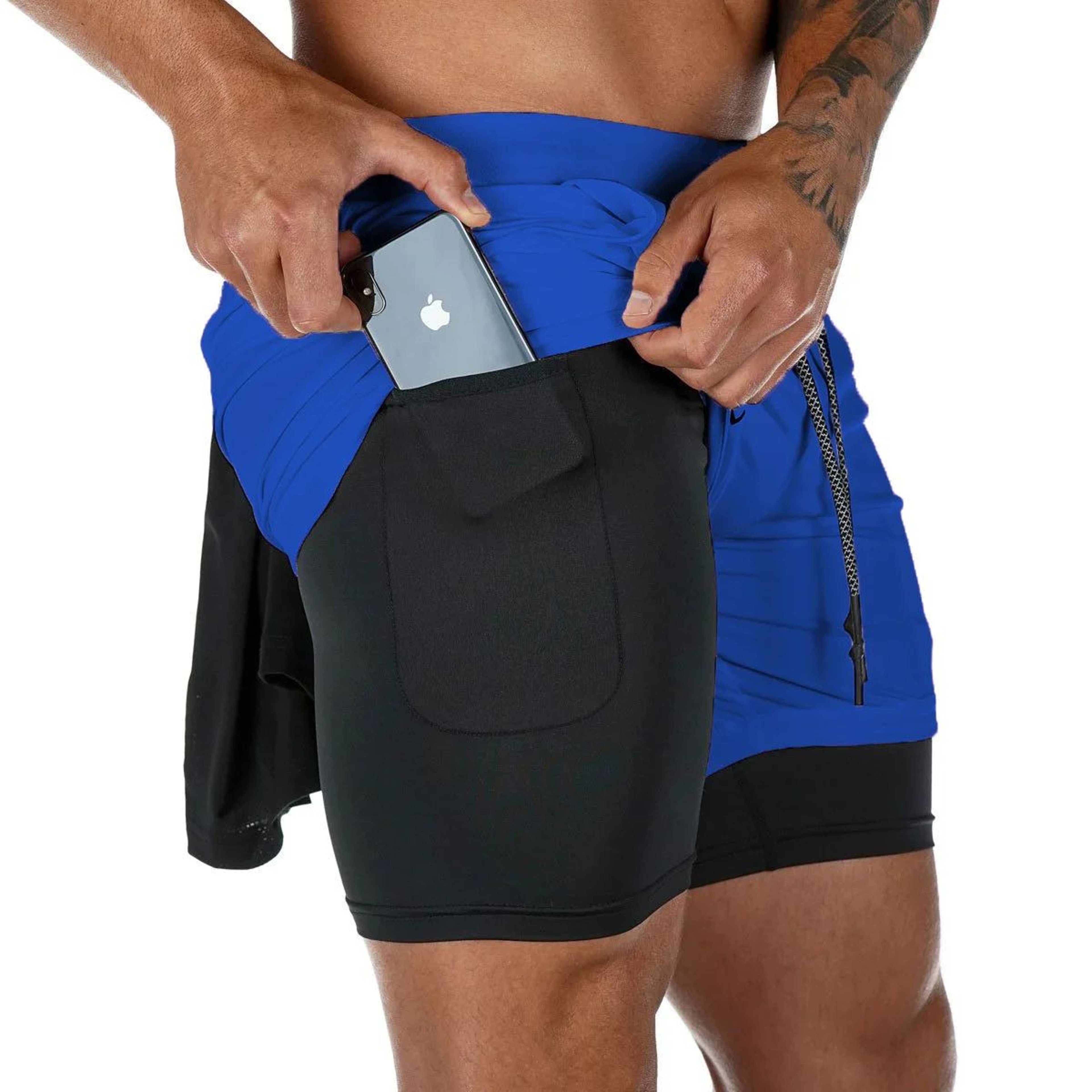 Mens 2 In 1 Running Shorts Quick Dry Gym Fitness Training Shorts For Workout Jogging Sportswear And 9