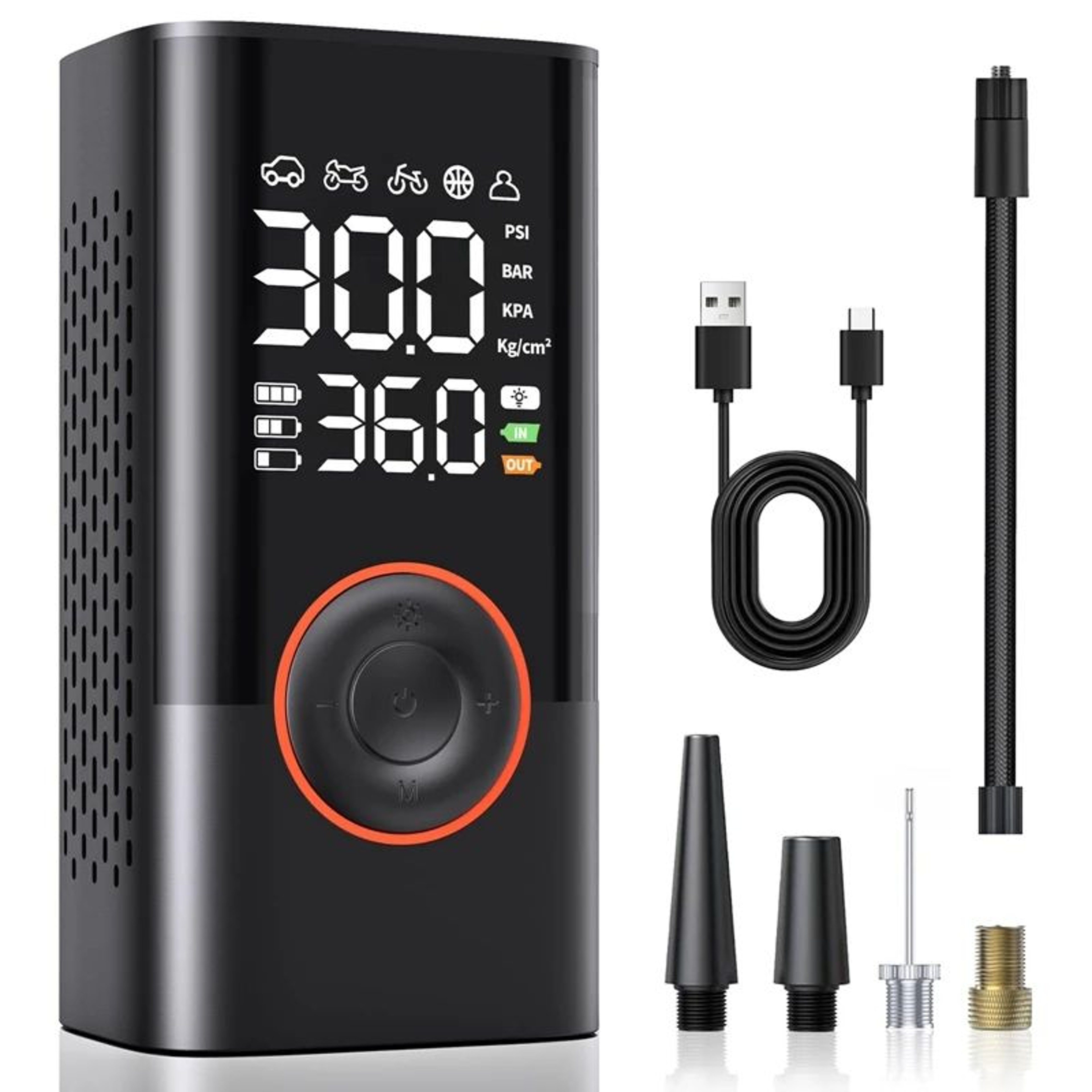 Wireless Car Air Compressor Tire Inflator With Digital Pressure Gauge For Car Motorcycle Bicycle Ba 9