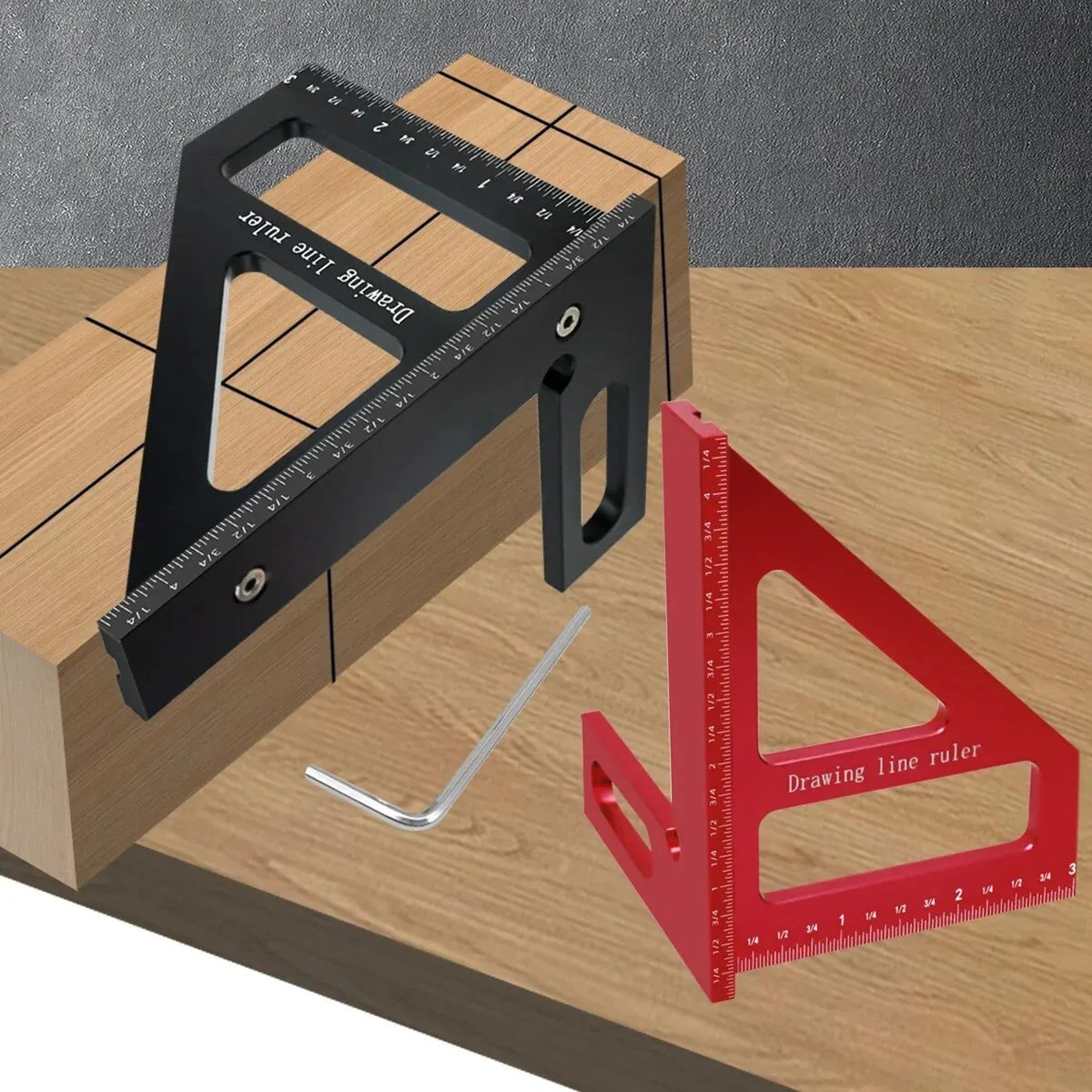 Aluminum Carpenter Square Protractor 3D MultiAngle Miter Triangle Ruler 4590 Woodworking Layout Mea 5