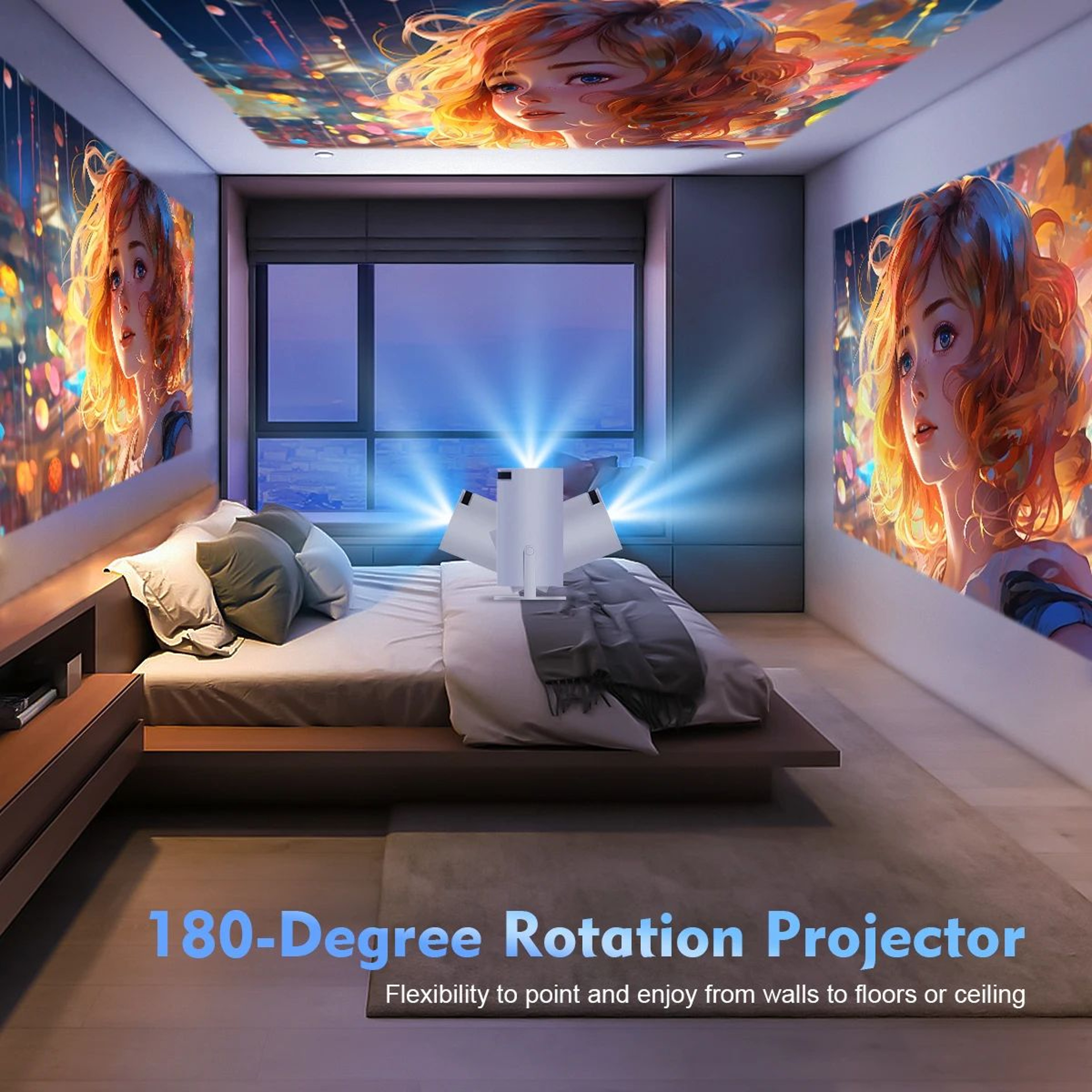 Magcubic HY300 Pro Android 14 Smart Projector 290 ANSI Dual WiFi 6 BT 54 1080P Support Home  Outdoo 1