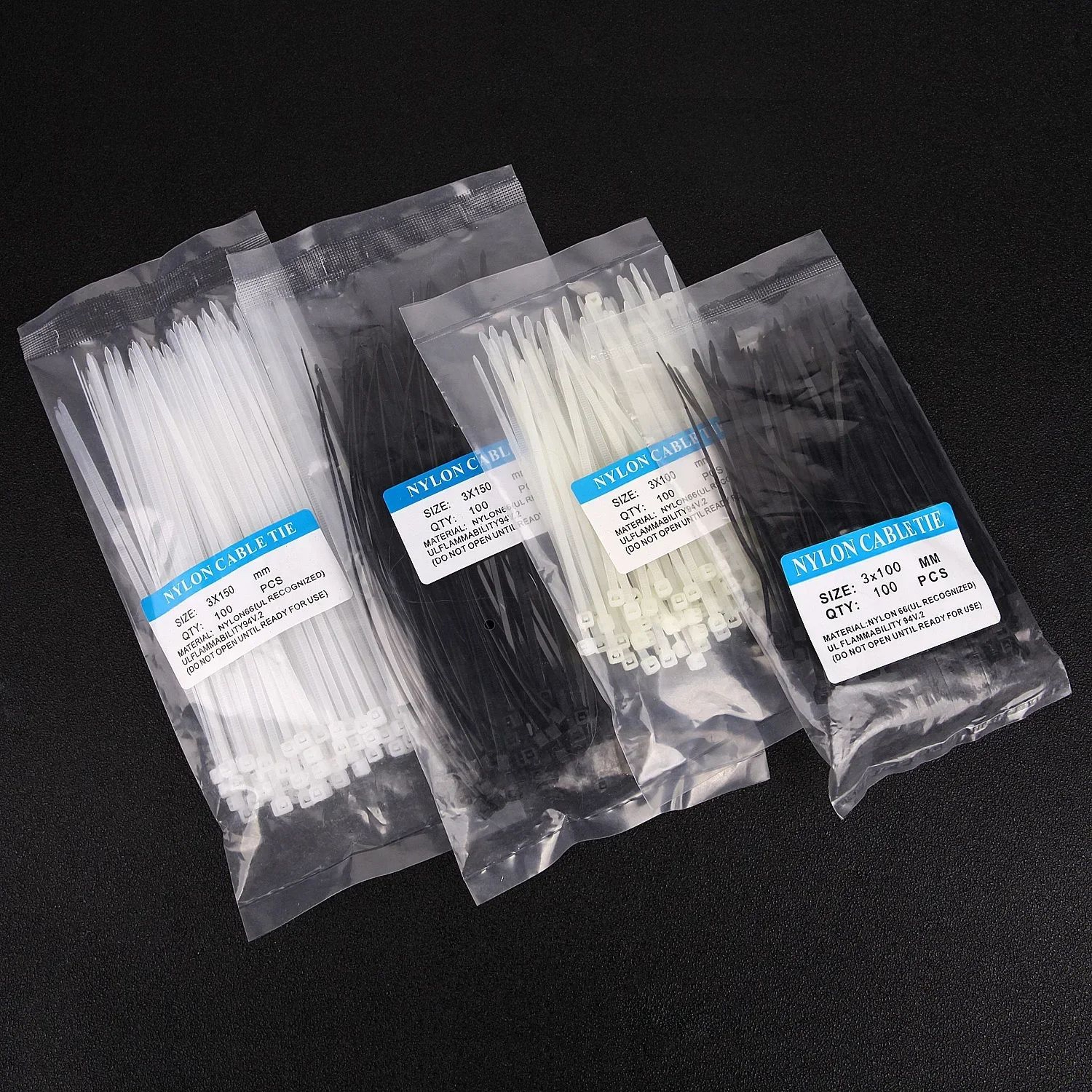 SelfLocking Nylon Cable Ties 100500pcs Adjustable Zip Ties For Home Office  Wire Management 5