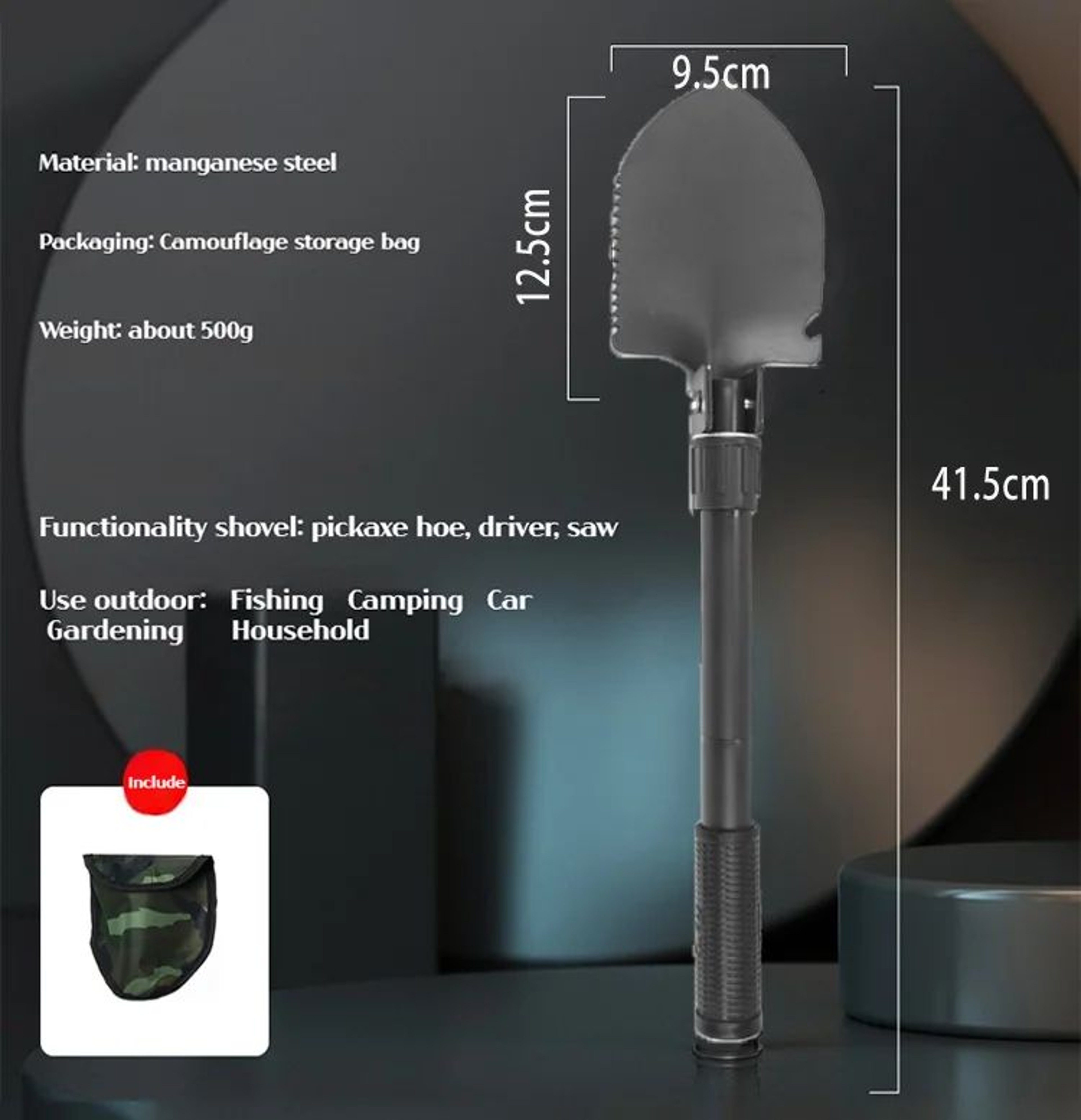 Multifunctional Camping Shovel Pickaxe Hoe 3in1 Survival Tool For Outdoor Fishing  Wild Adventures 5