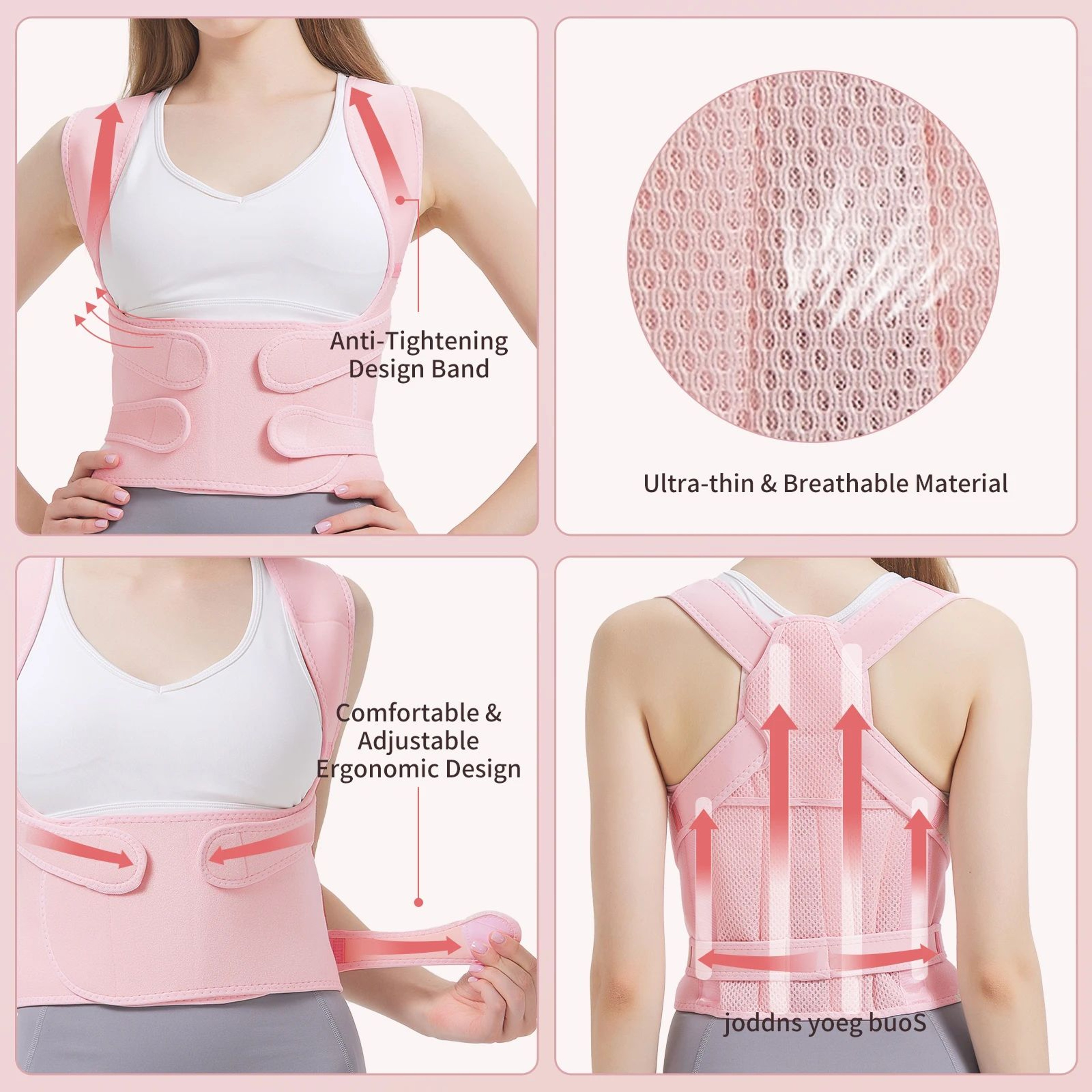 Adjustable Full Back Brace Posture Corrector For Men  Women Shoulder Straightener Support 2