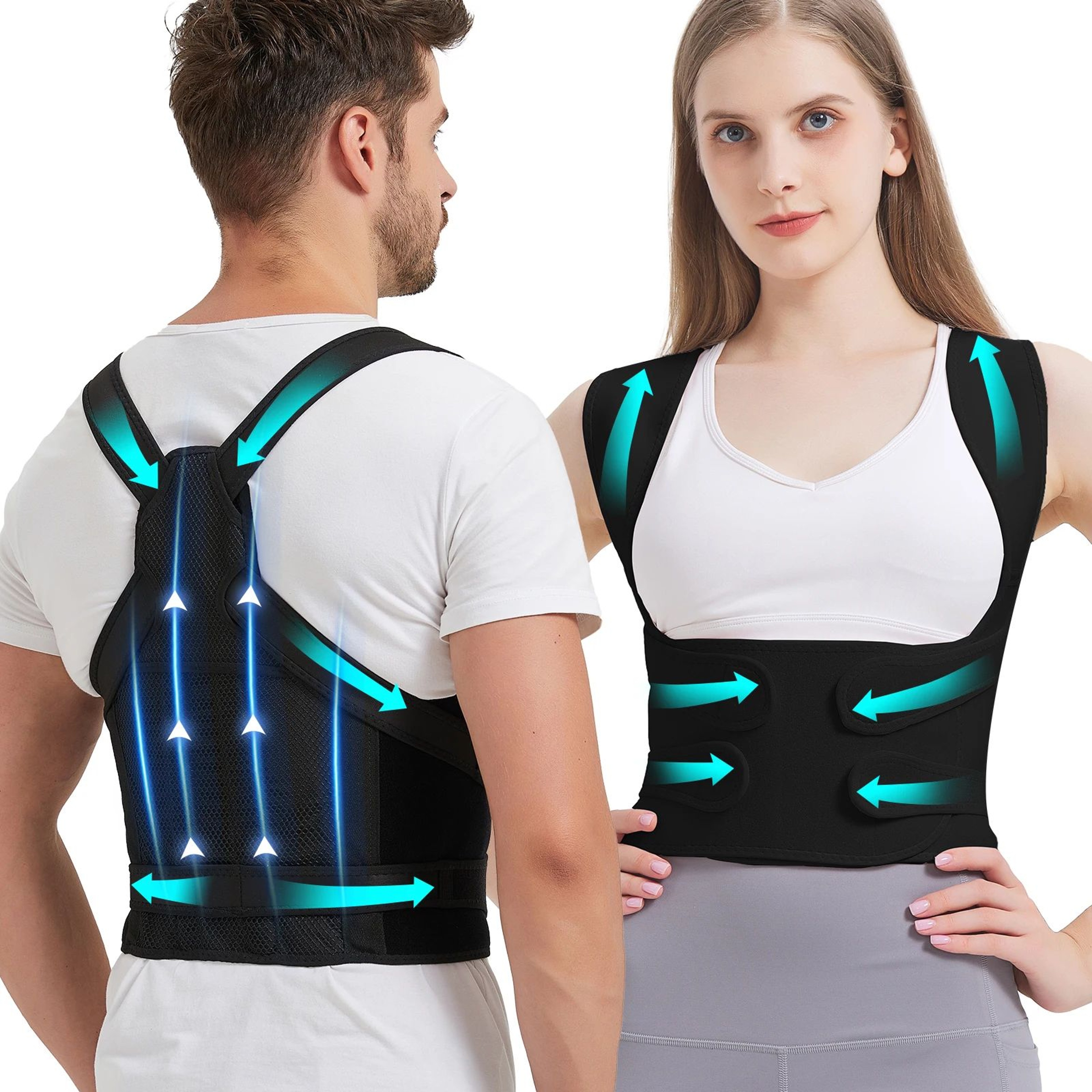 Adjustable Full Back Brace Posture Corrector For Men  Women Shoulder Straightener Support 6