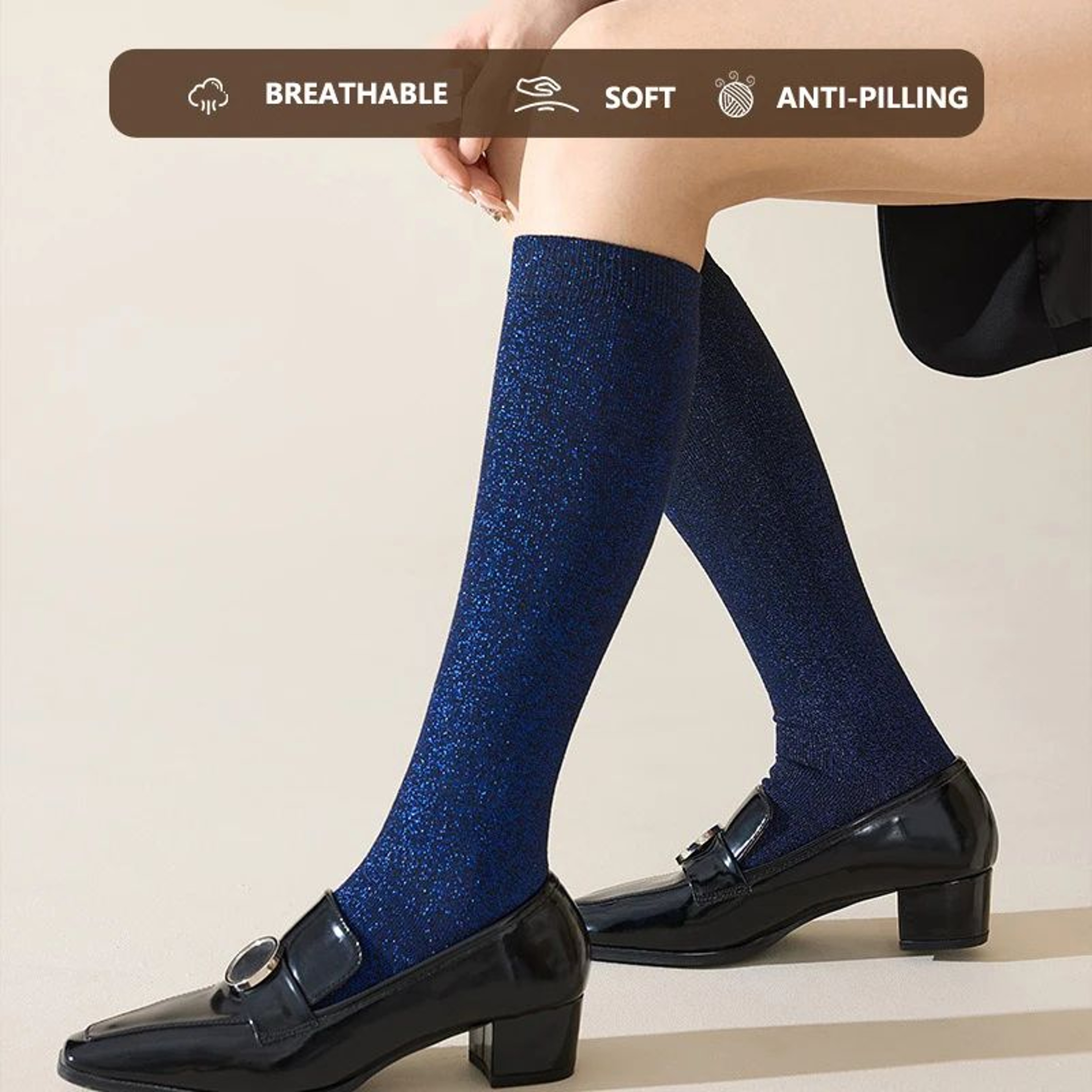 Womens Glitter Calf Socks Sparkly Metallic Casual Retro Socks Bright Novelty Ankle Socks 15 Pairs 0