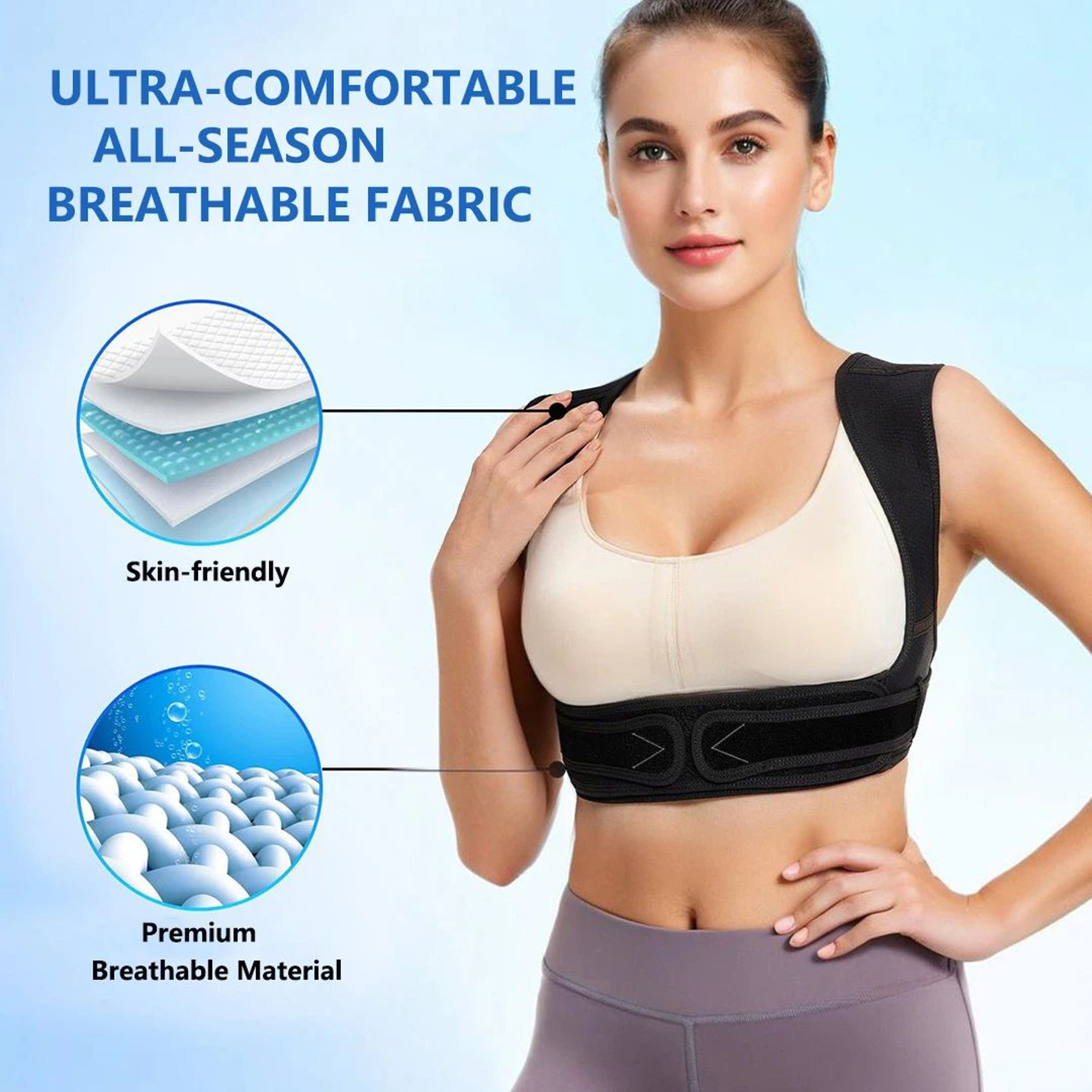 Ergonomic Back Posture Corrector Belt Brace For Men  Women Shoulder Support Sitting  Standing 2