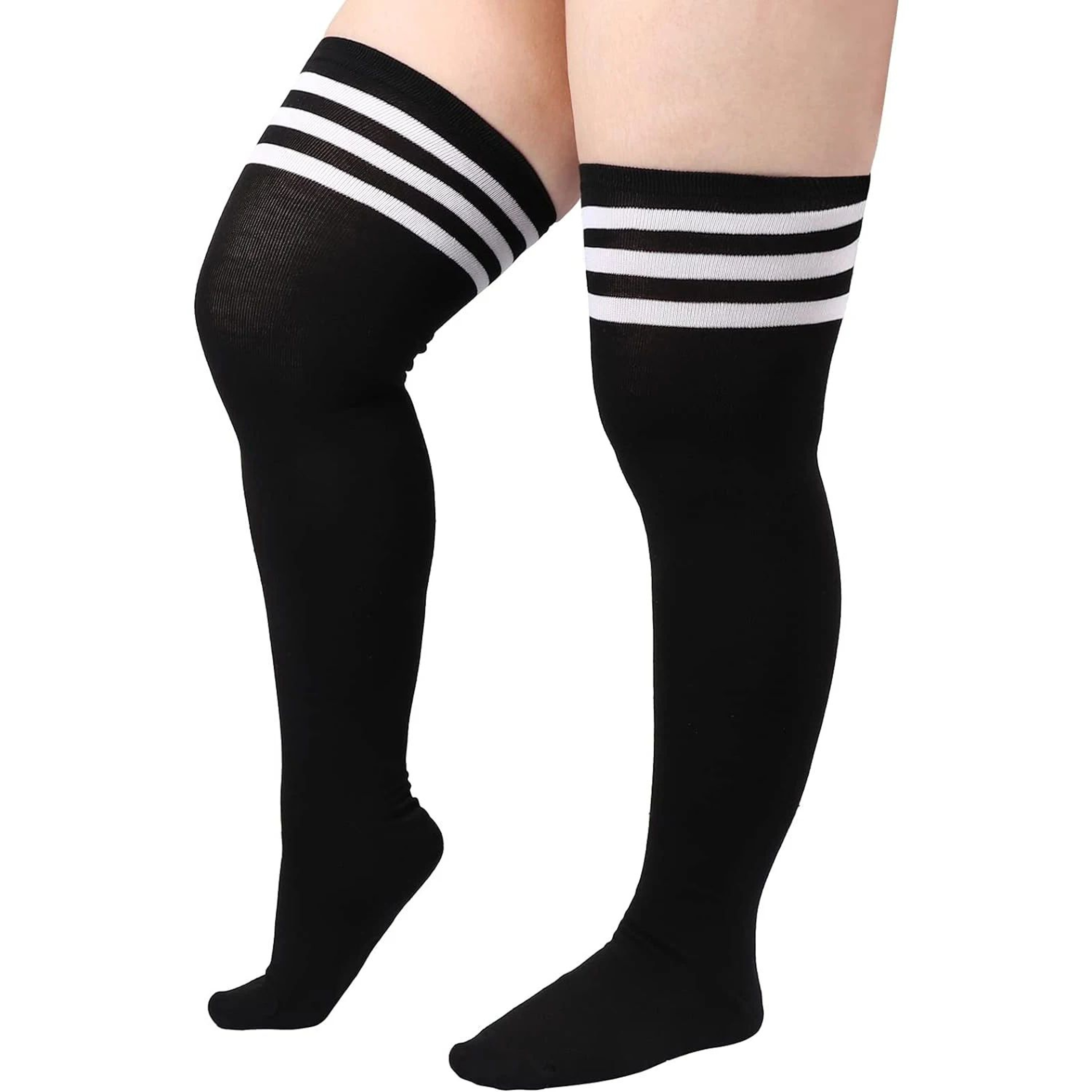 Fashion Plus Size Over Knee Socks For Women Solid Knee High Warmers Stretchy MultiColor 8