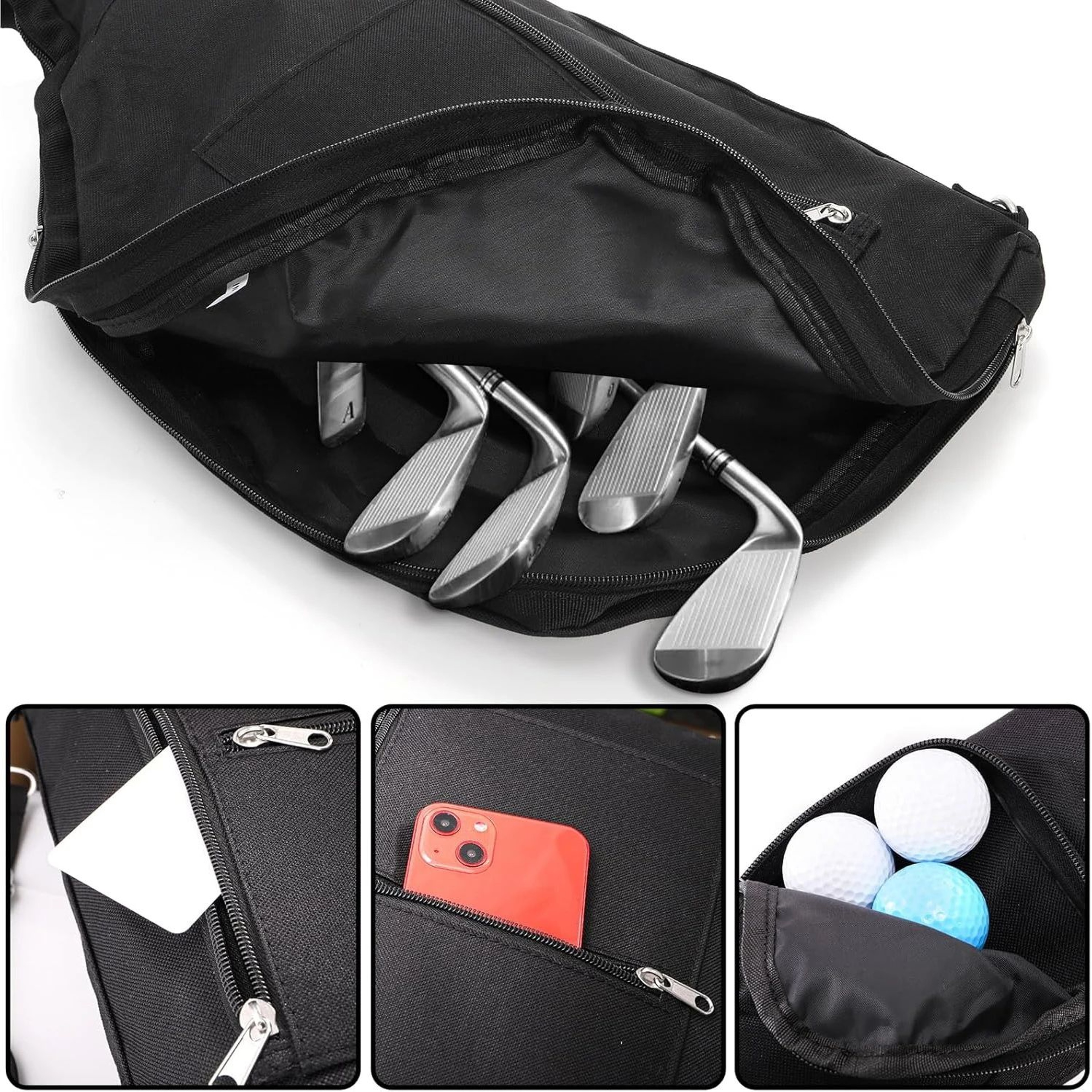 Lightweight Golf Carry Bag Foldable Waterproof Travel Golf Bag For 810 Clubs Men  Women 2