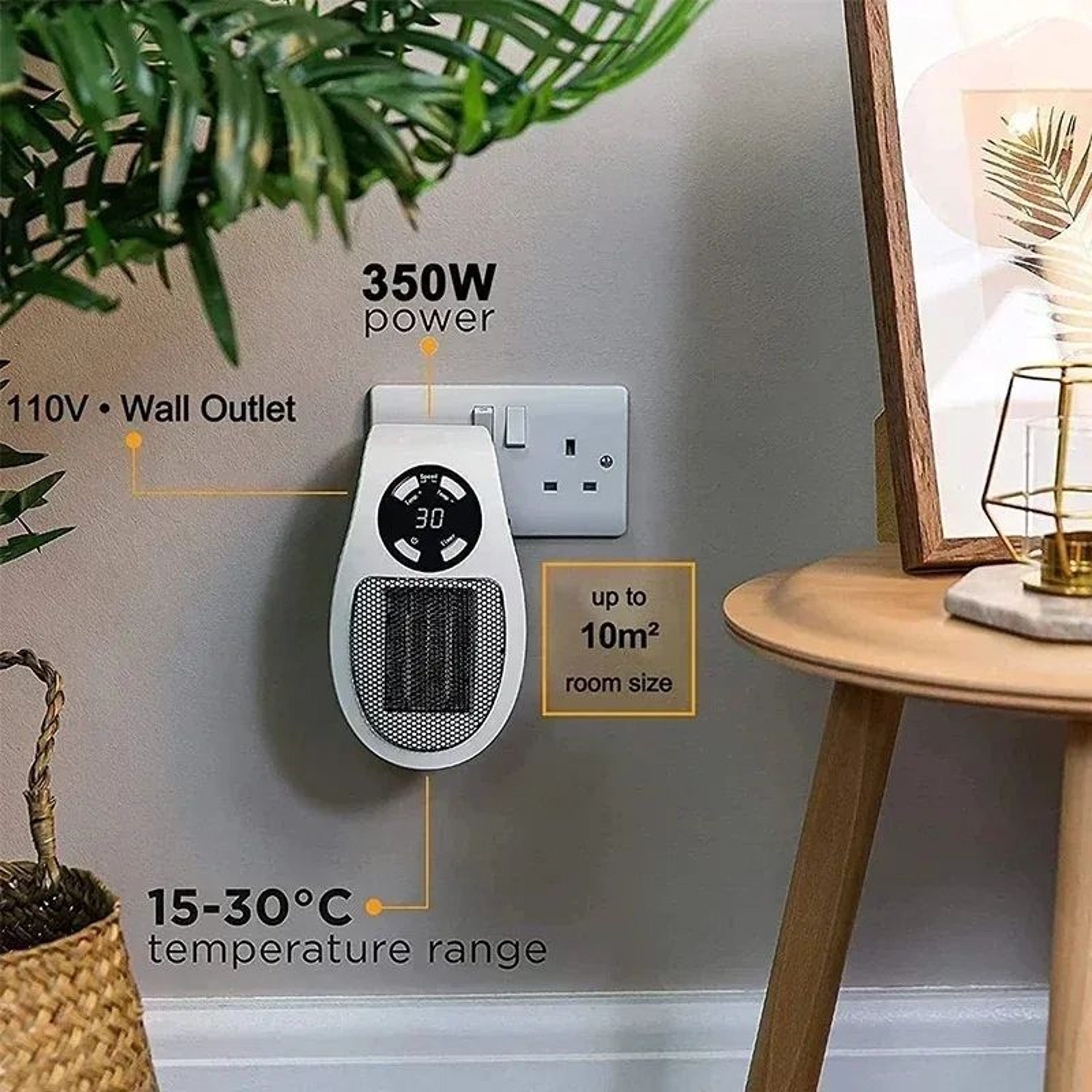 EnergyEfficient WallMounted Electric Heater Mini Warm Air Blower Plugin Hot Fan For Home  Bathroom 4