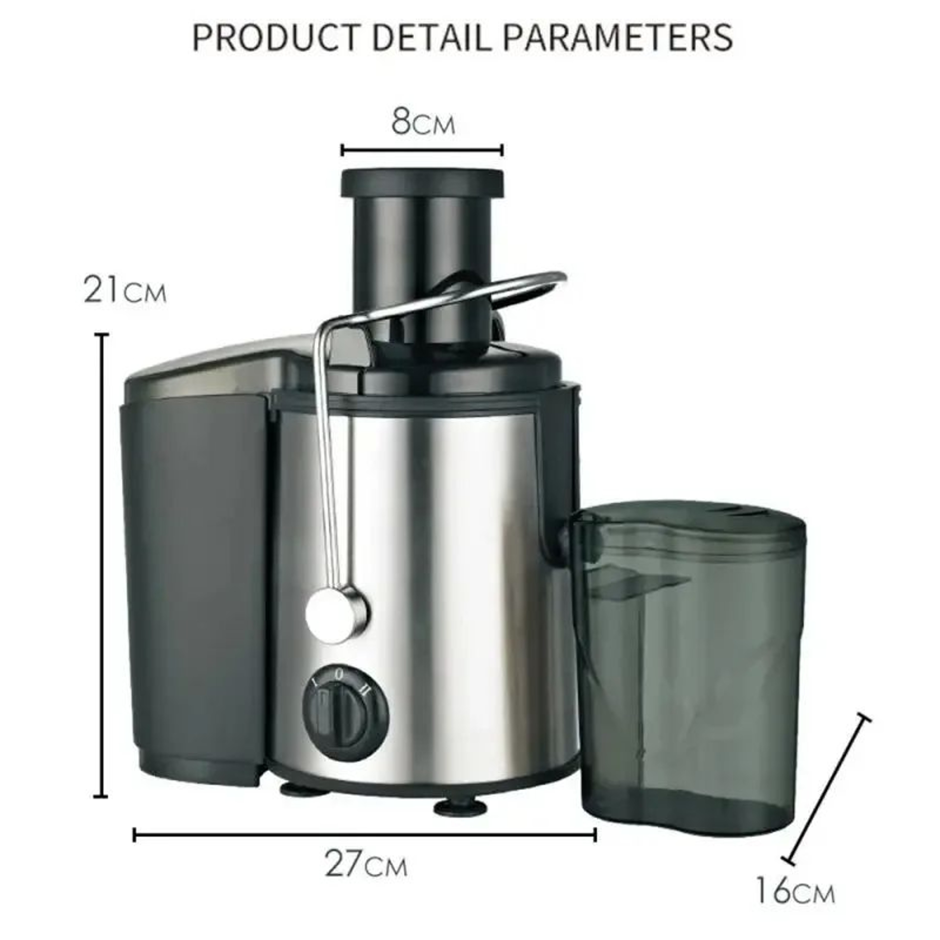 800W Centrifugal Juicer Powerful Juice Extractor For Fruits  Vegetables Easy Clean Stainless Steel 5