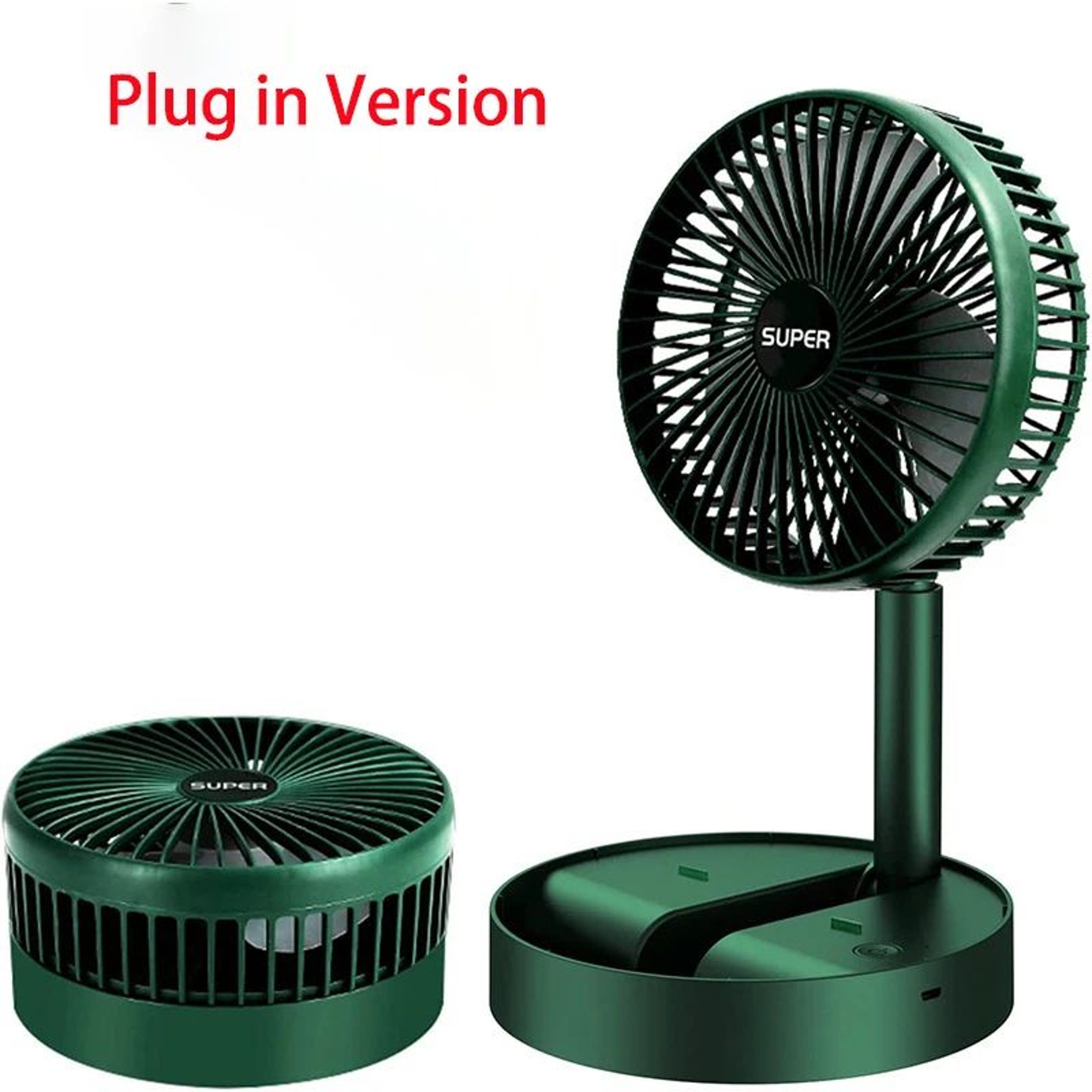 Portable Folding Fan Mini Stand Desktop  Floor Air Circulation Fan Adjustable Height Quiet 3Speed 6
