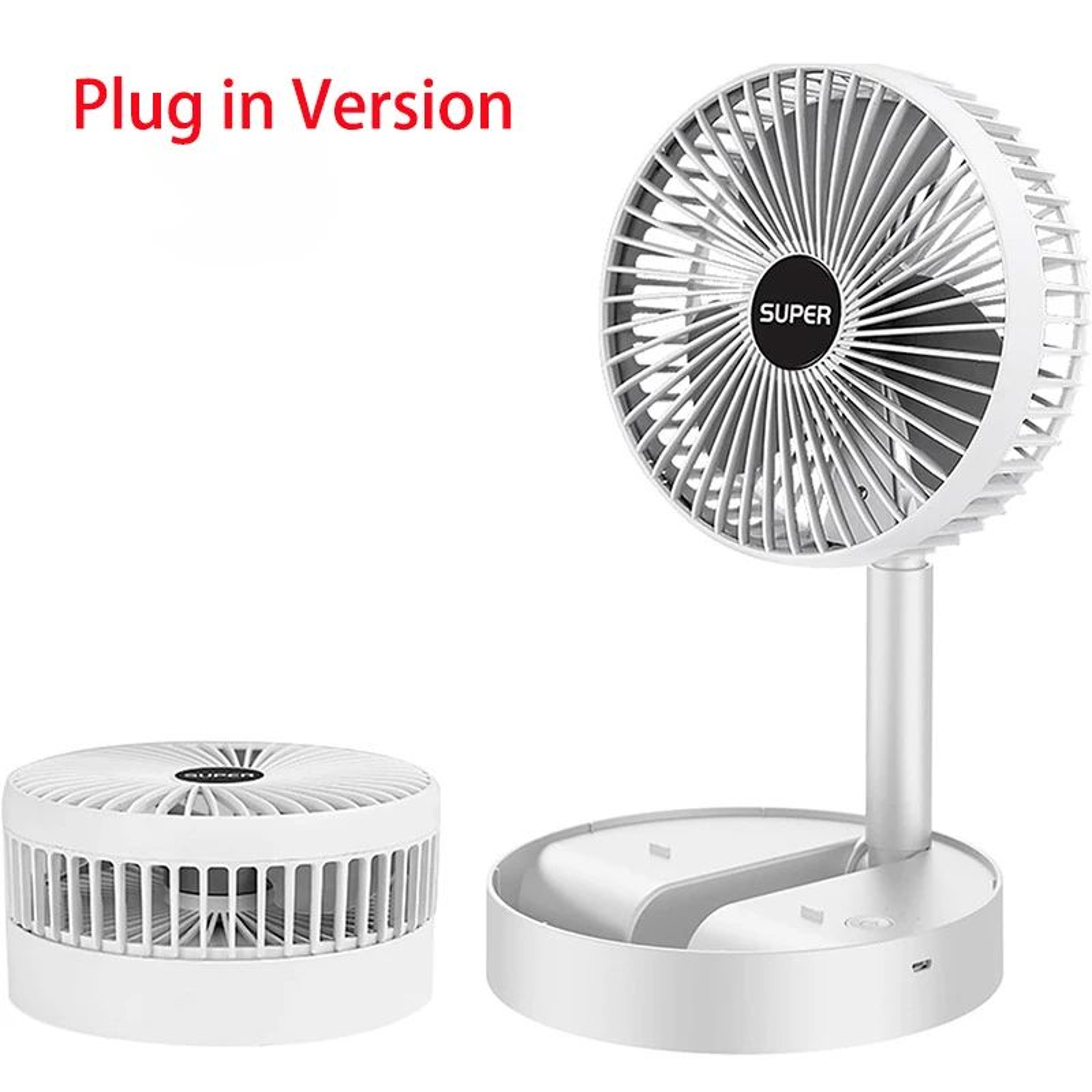 Portable Folding Fan Mini Stand Desktop  Floor Air Circulation Fan Adjustable Height Quiet 3Speed 7