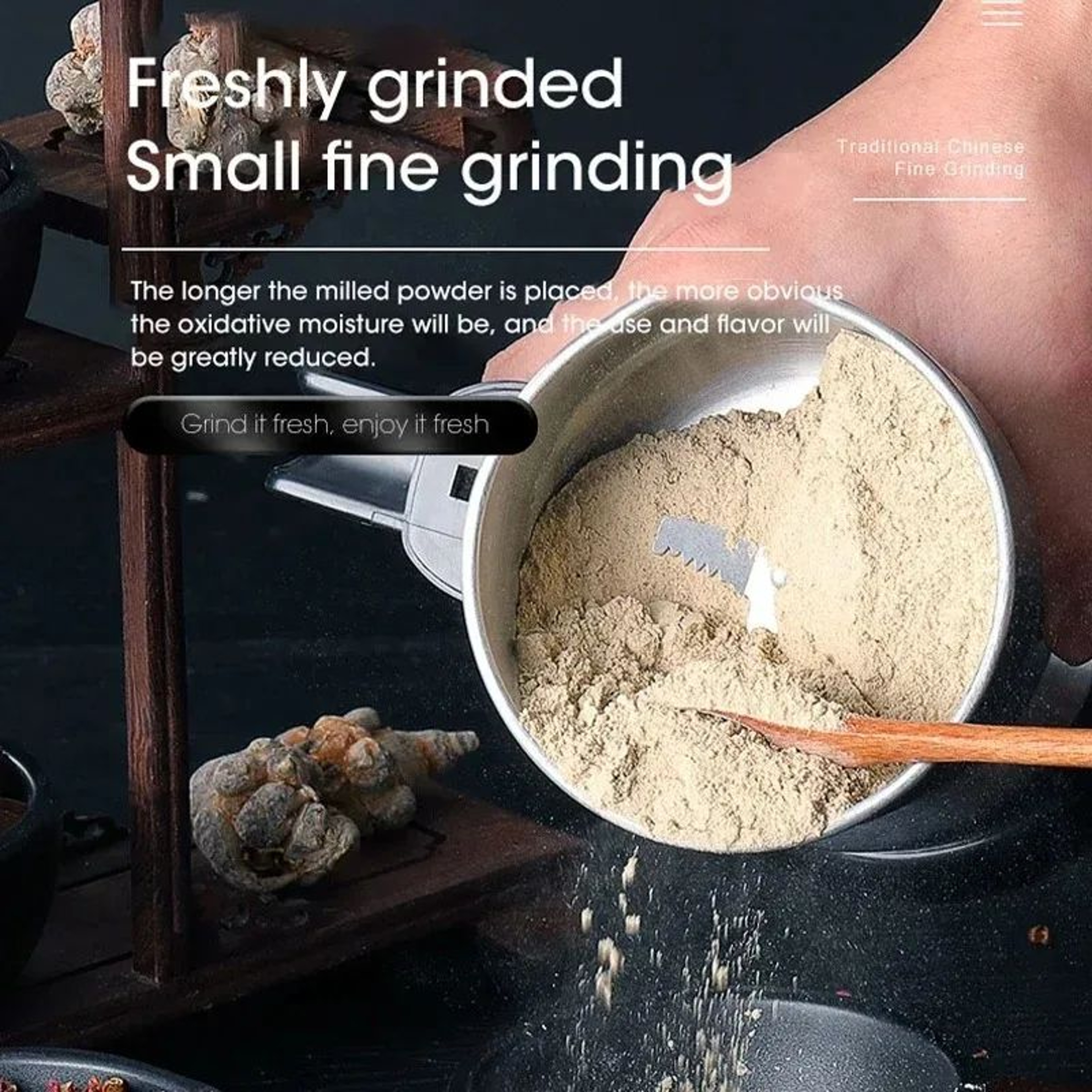Portable Electric Coffee Grinder Multipurpose Stainless Steel Spice Grinder Automatic Compact Mill  1