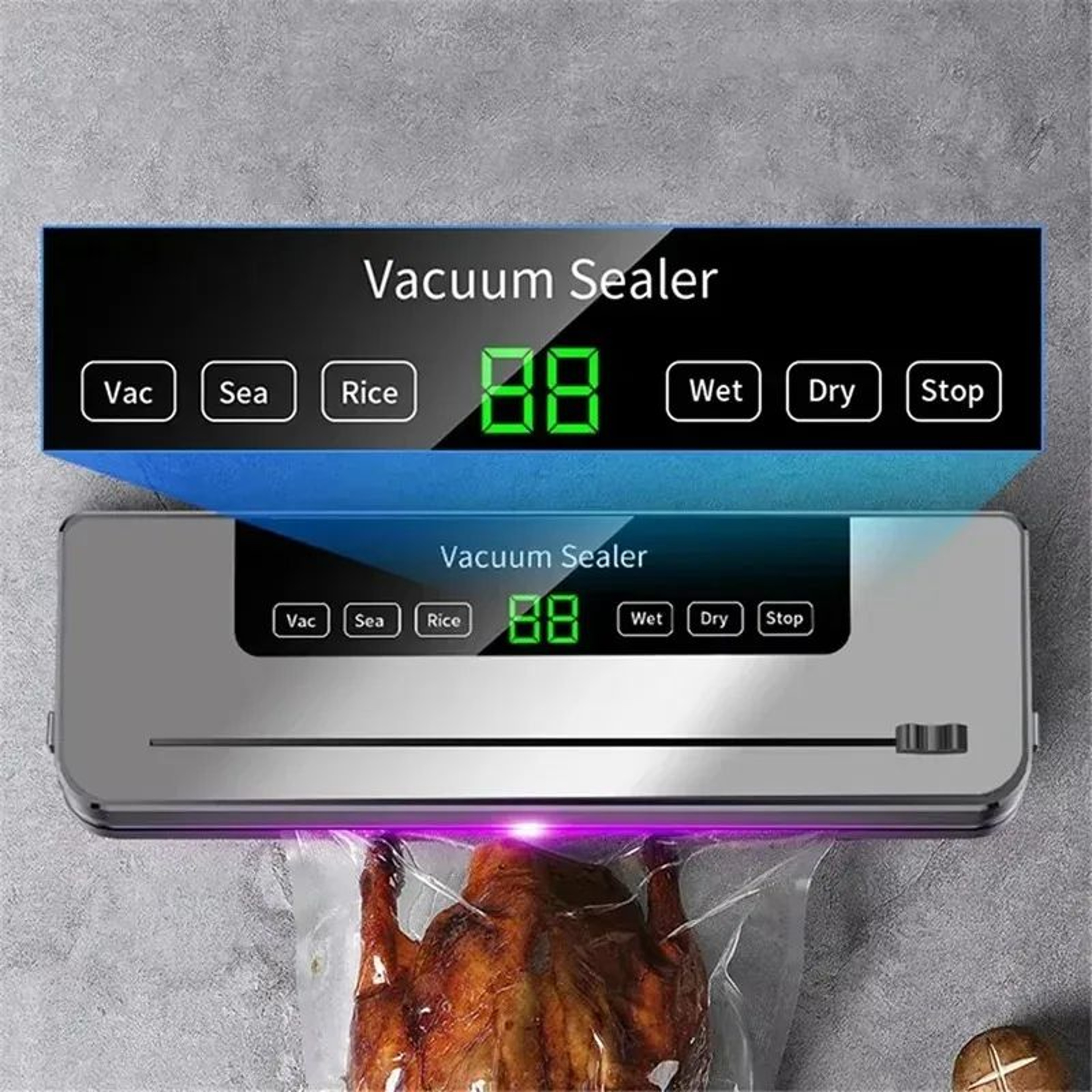 Electric Vacuum Sealer OneTouch Food Packaging Machine  Kitchen Vacuum Storage Tool With BuiltIn Cu 0