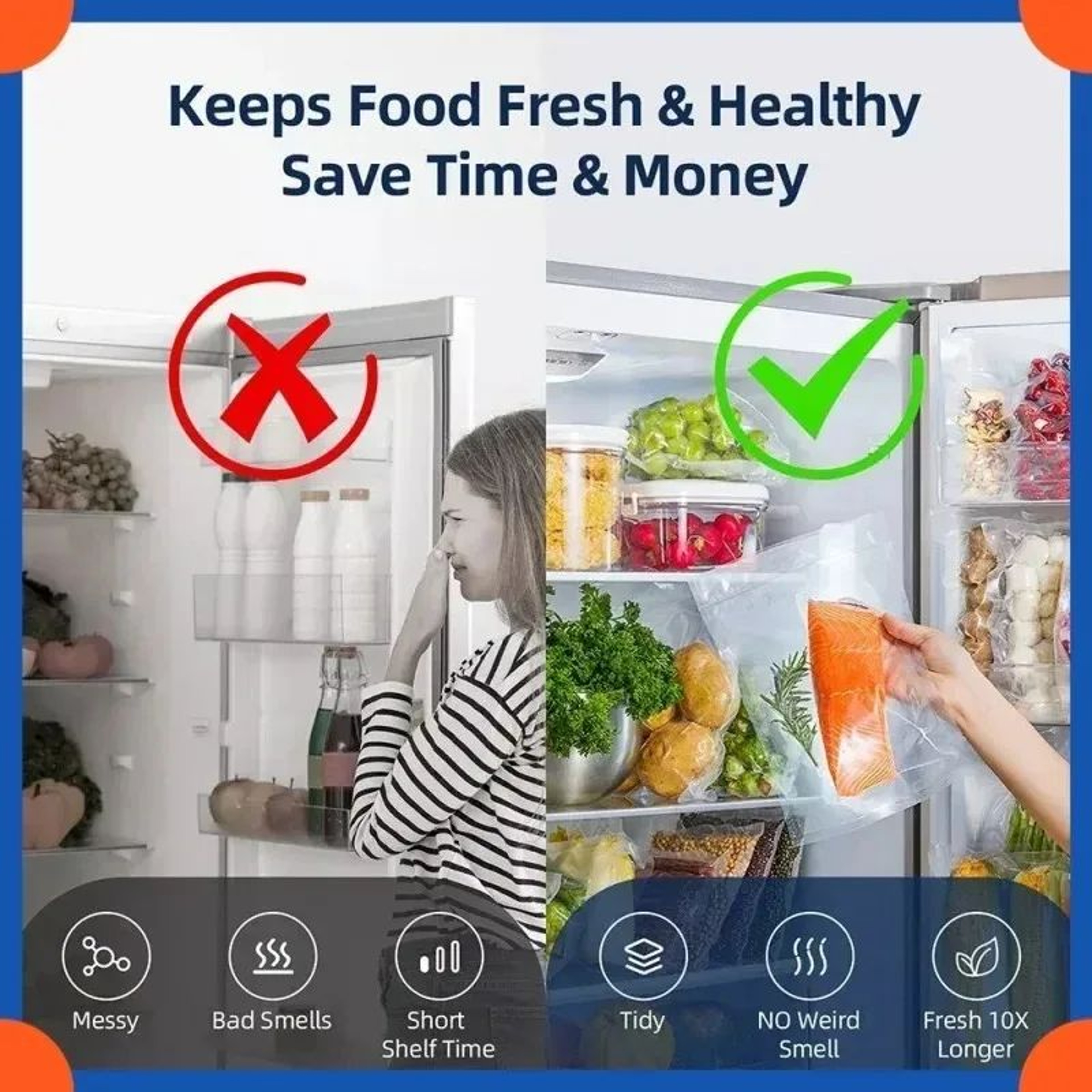 Electric Vacuum Sealer OneTouch Food Packaging Machine  Kitchen Vacuum Storage Tool With BuiltIn Cu 3