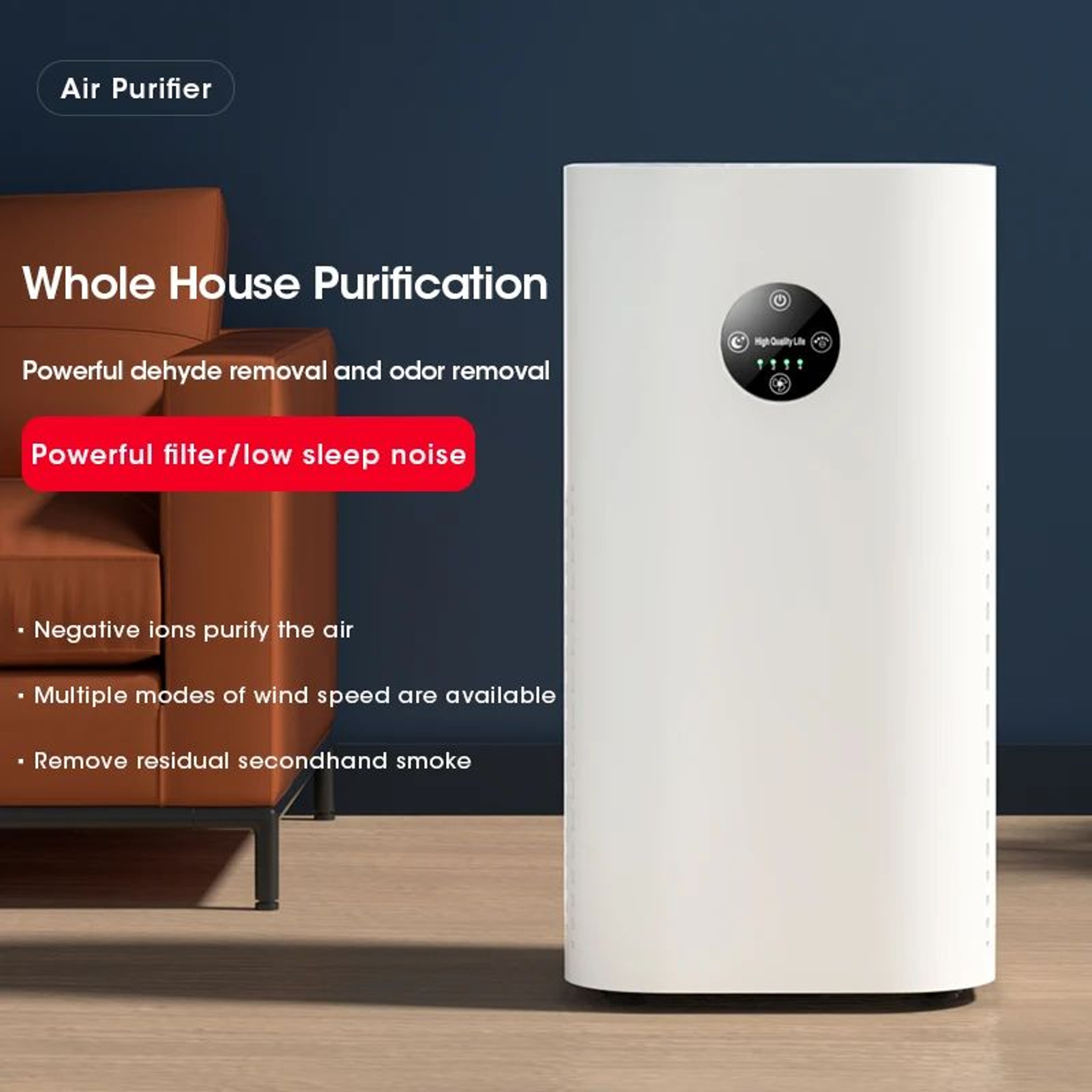 Negative Ion Air Purifier With HEPA Filter  Multifunctional Odor Eliminator  Air Freshener Machine 1