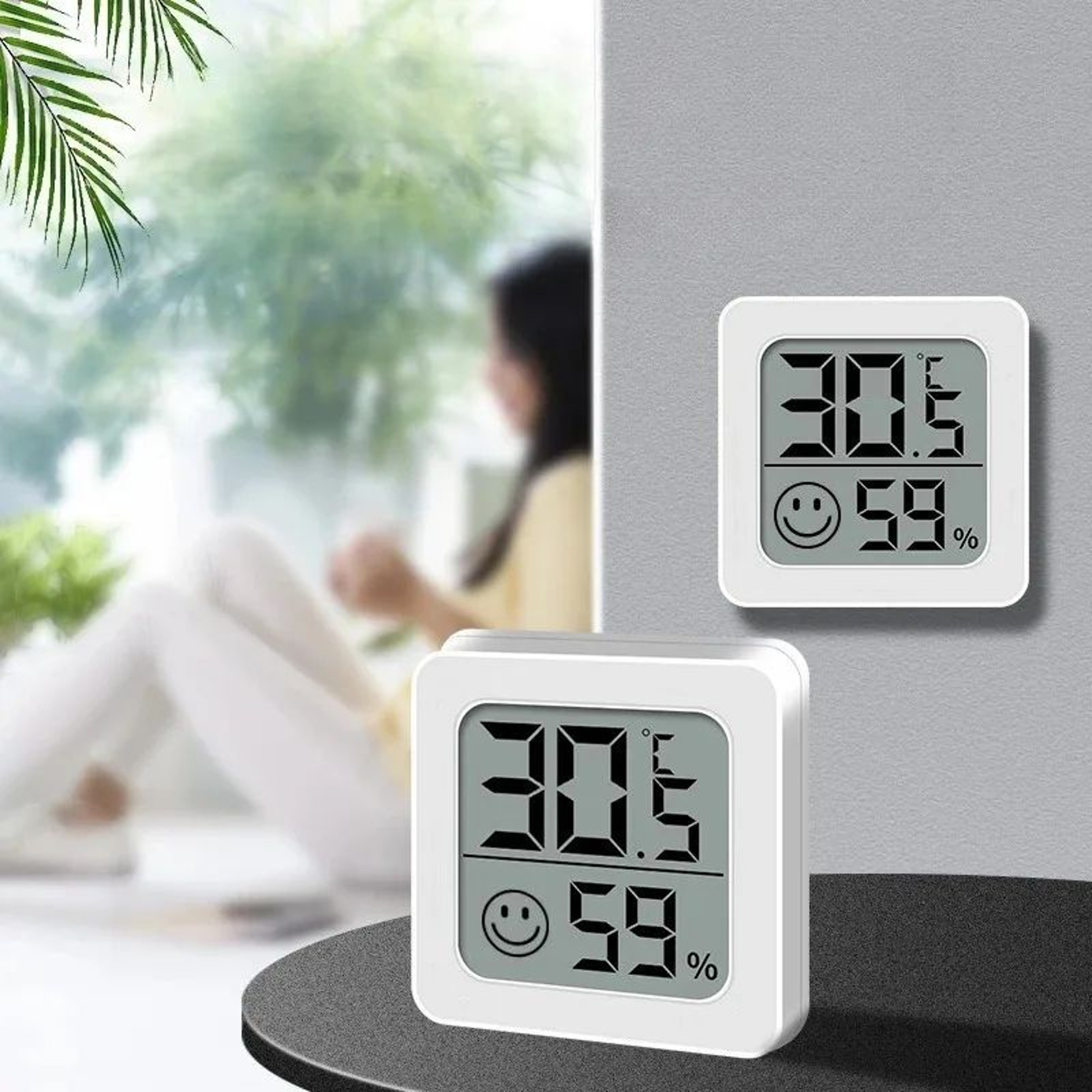 Mini Digital Thermometer Hygrometer Desktop Temperature  Humidity Meter  Compact Electronic Sensor  1